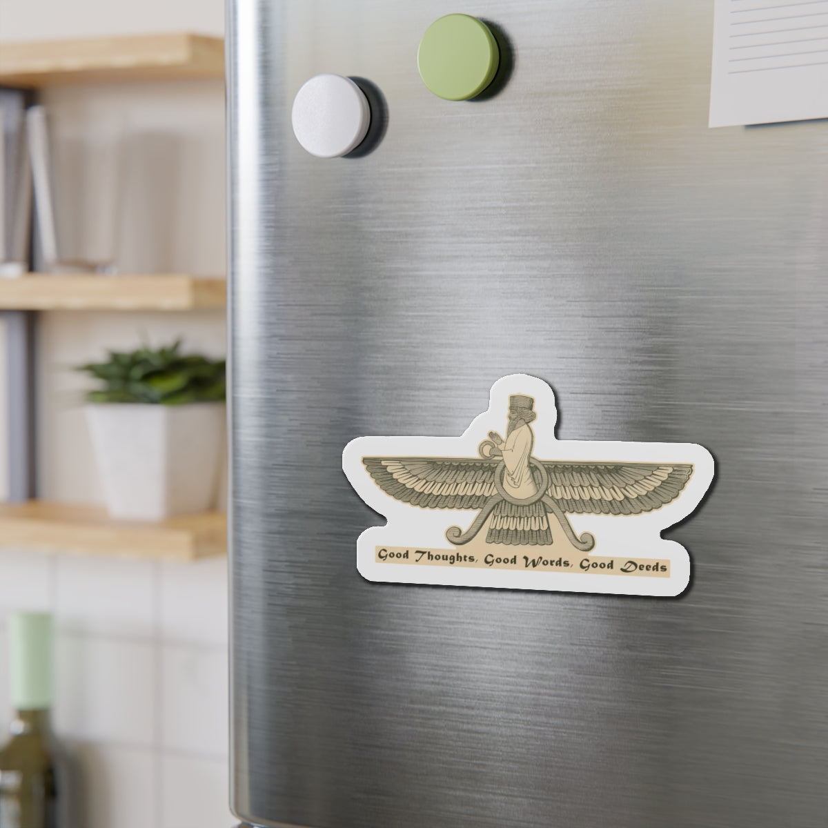 Zoroastrianism Good Thoughts, Good Words, Good Deeds Die-Cut Magnets