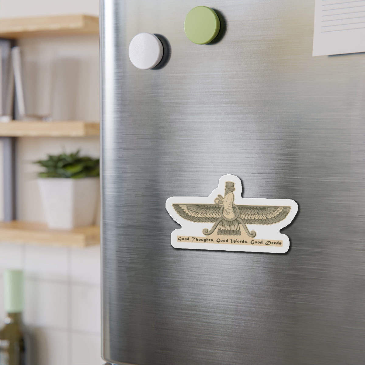 Zoroastrianism Good Thoughts, Good Words, Good Deeds Die-Cut Magnets