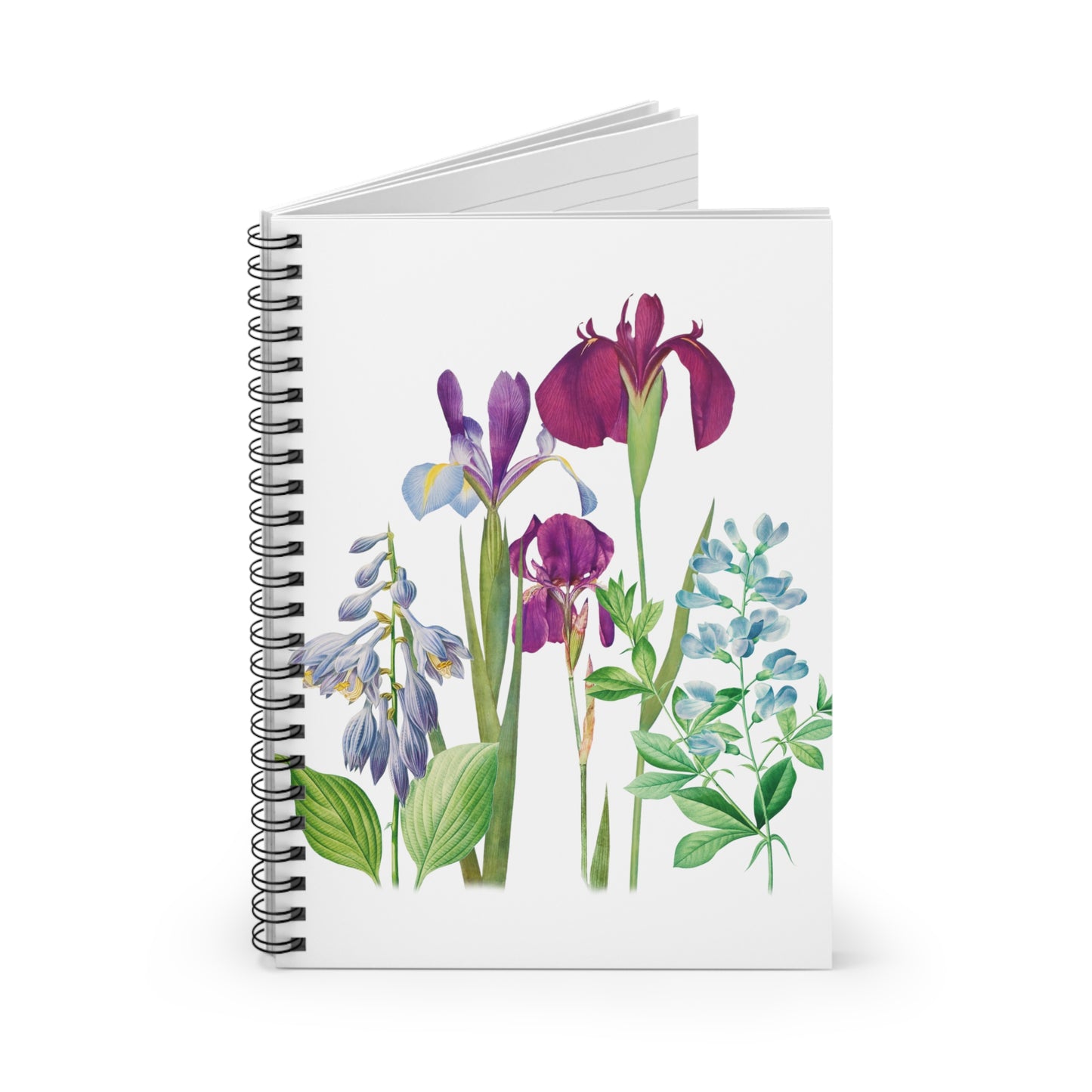 Vintage Style Watercolor Flowers - Spiral Notebook - Ruled Line