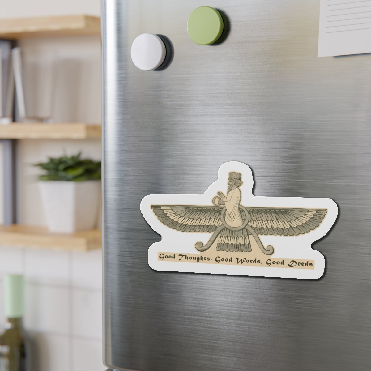 Zoroastrianism Good Thoughts, Good Words, Good Deeds Die-Cut Magnets