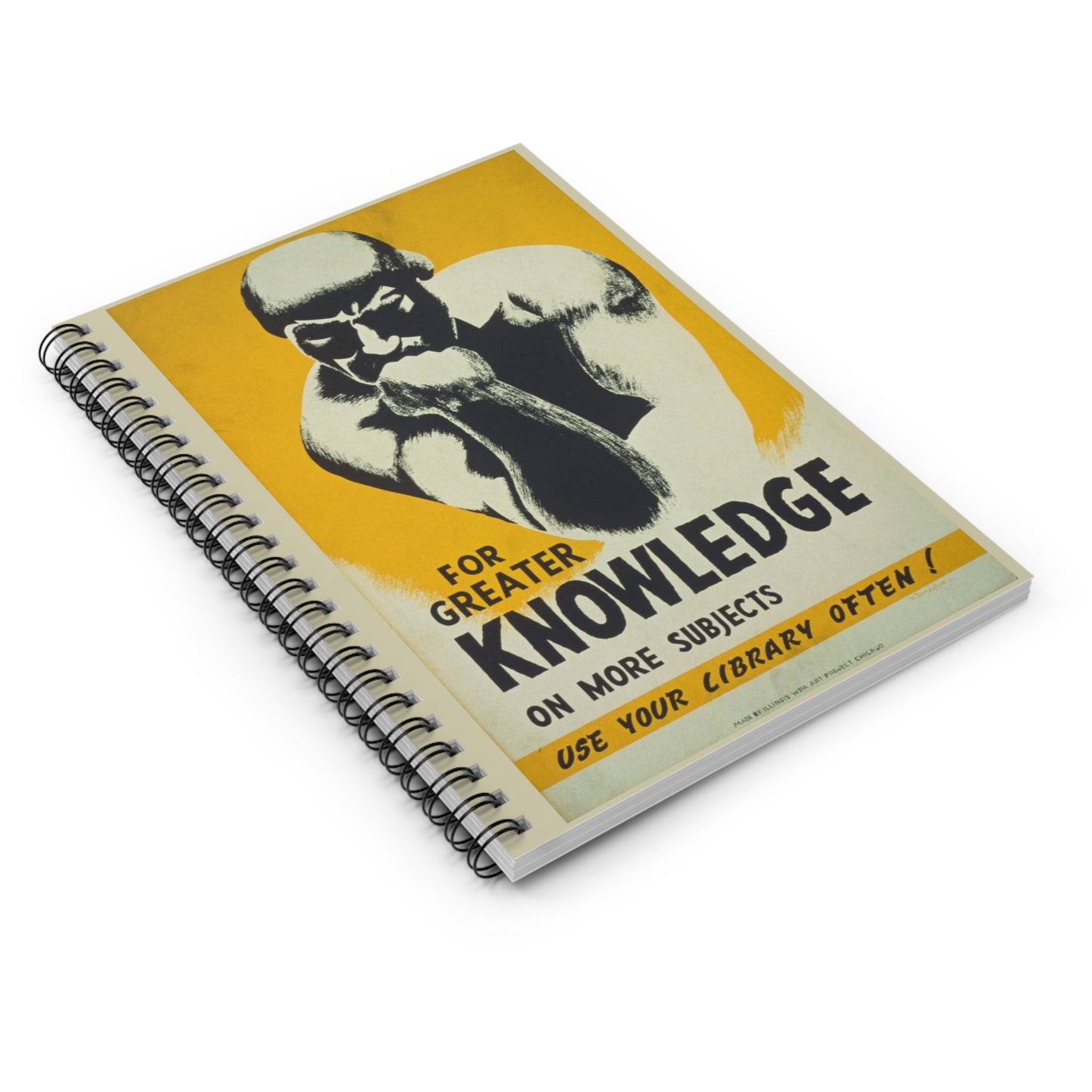 The Thinker Vintage Poster Spiral Notebook - Ruled Line