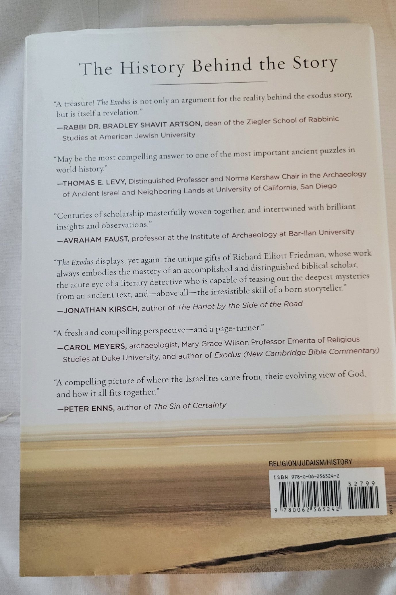 Used book for sale “The Exodus” written by Richard Elliott Friedman. Back cover.
