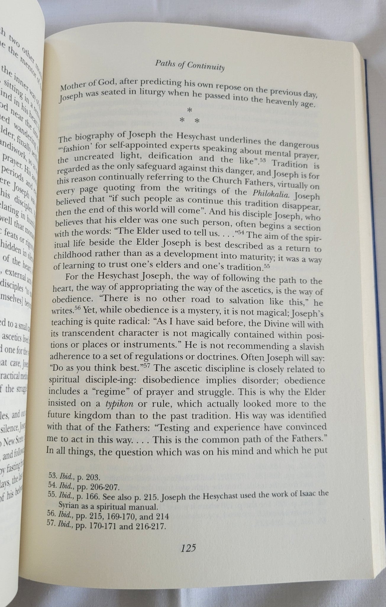 Used book for sale, " Paths to the Heart: Sufism and the Christian East” edited by James S. Cutsinger. View of page 125