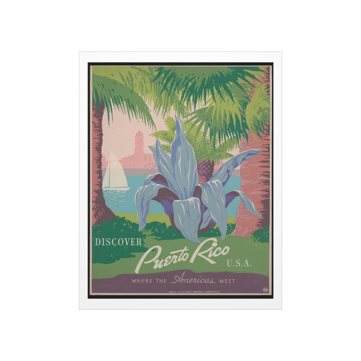 "Discover Puerto Rico" Vintage Poster Wall Art