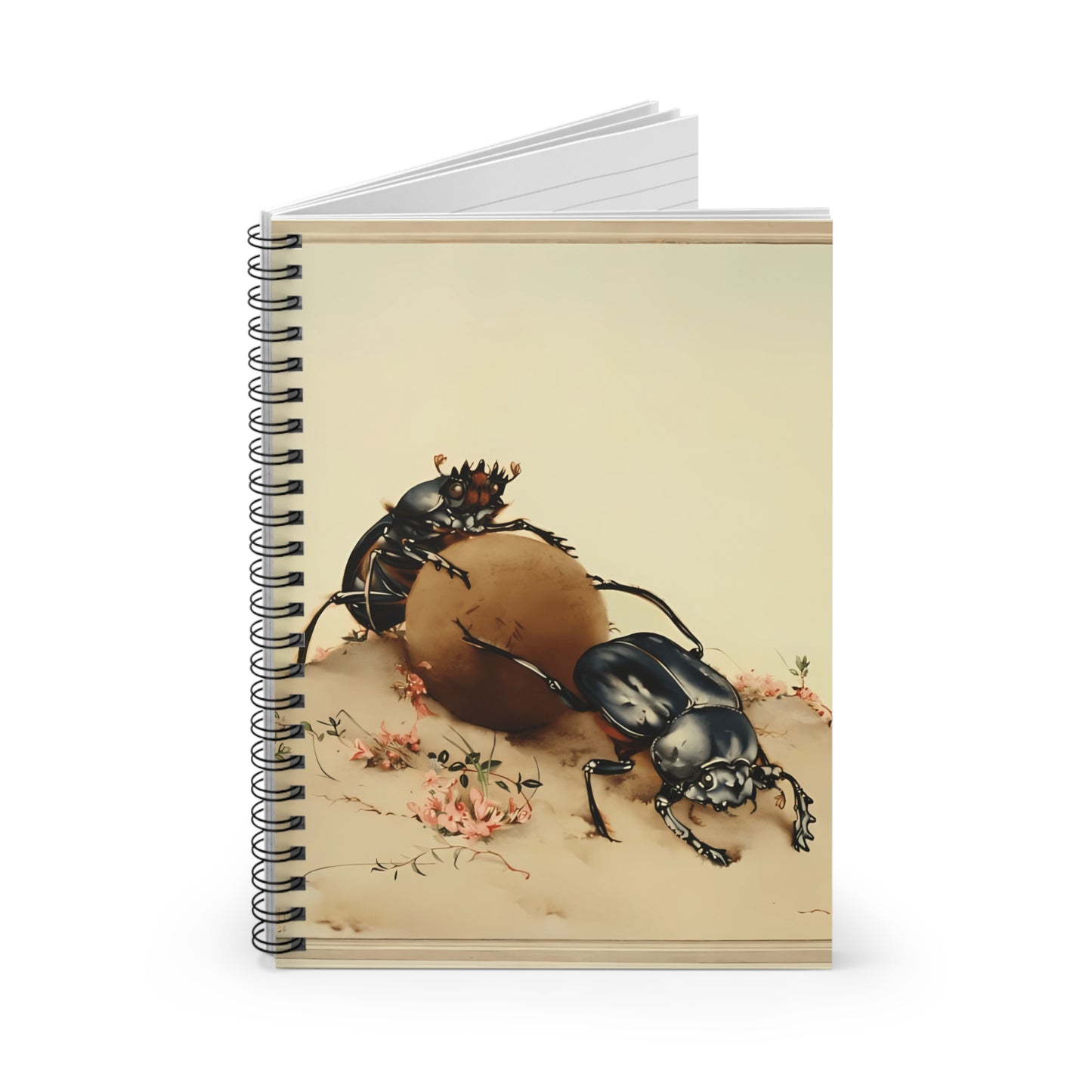 Vintage Scarab Dung Beetle - Spiral Notebook - Ruled Line