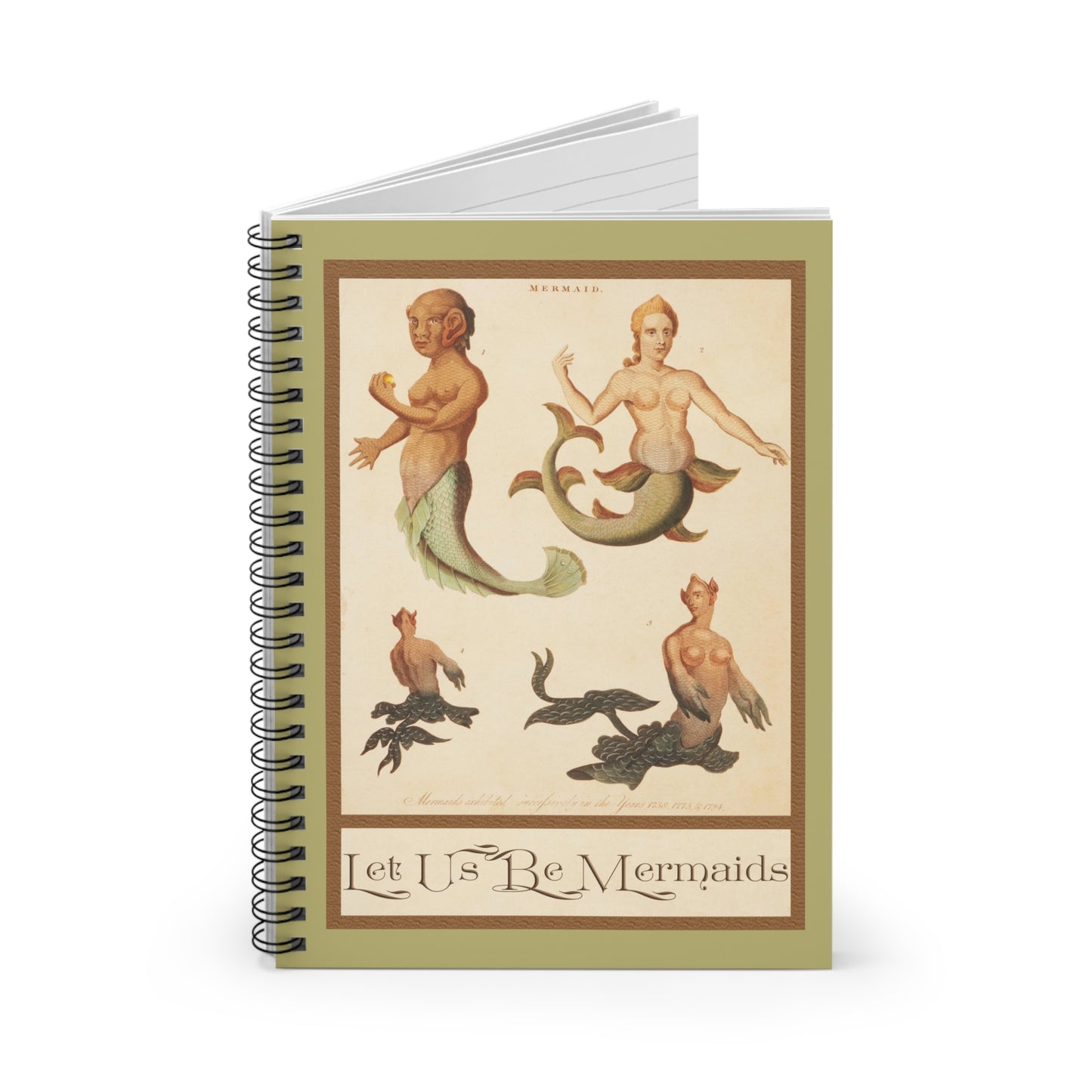 Vintage Mermaids Spiral Notebook - Ruled Line