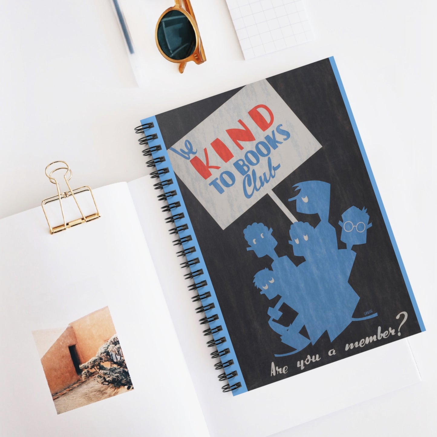 Vintage "Be Kind To Books Club" Spiral Notebook - Ruled Line