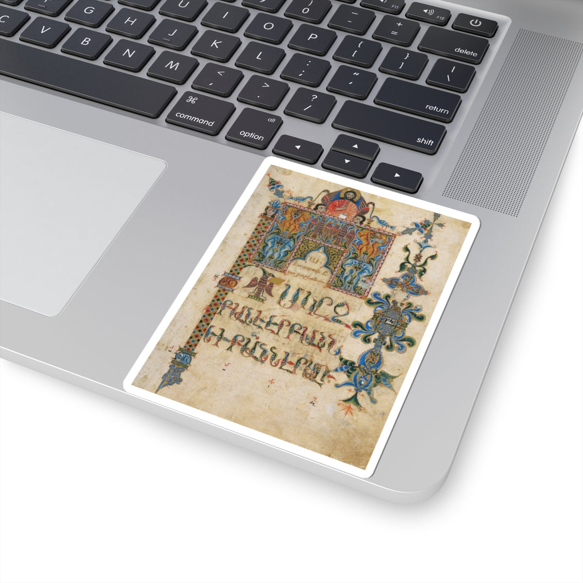 Medieval Illustration - Title Page of the Gospel of John - Kiss-Cut Sticker