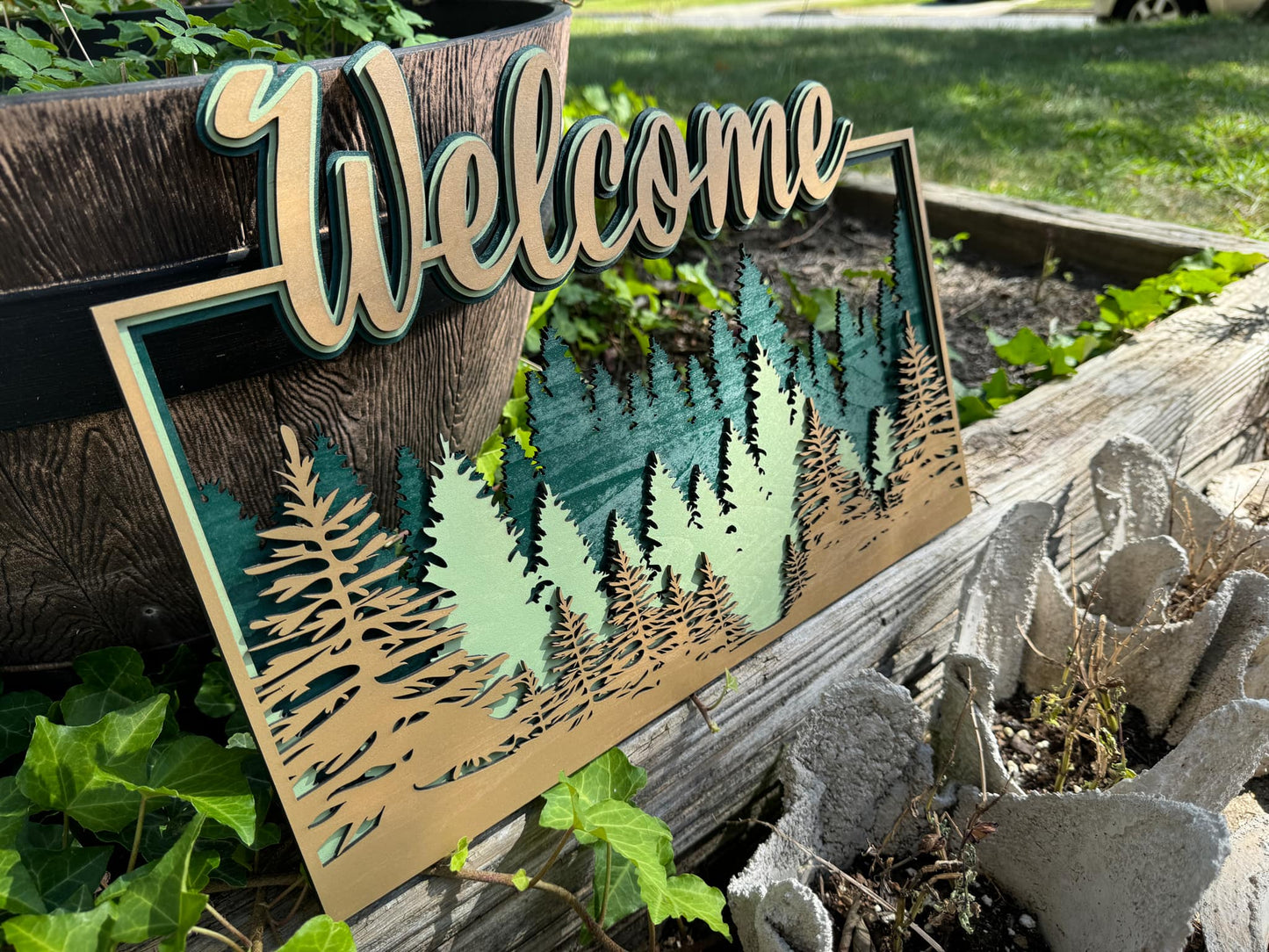 Rustic Forest Welcome Sign