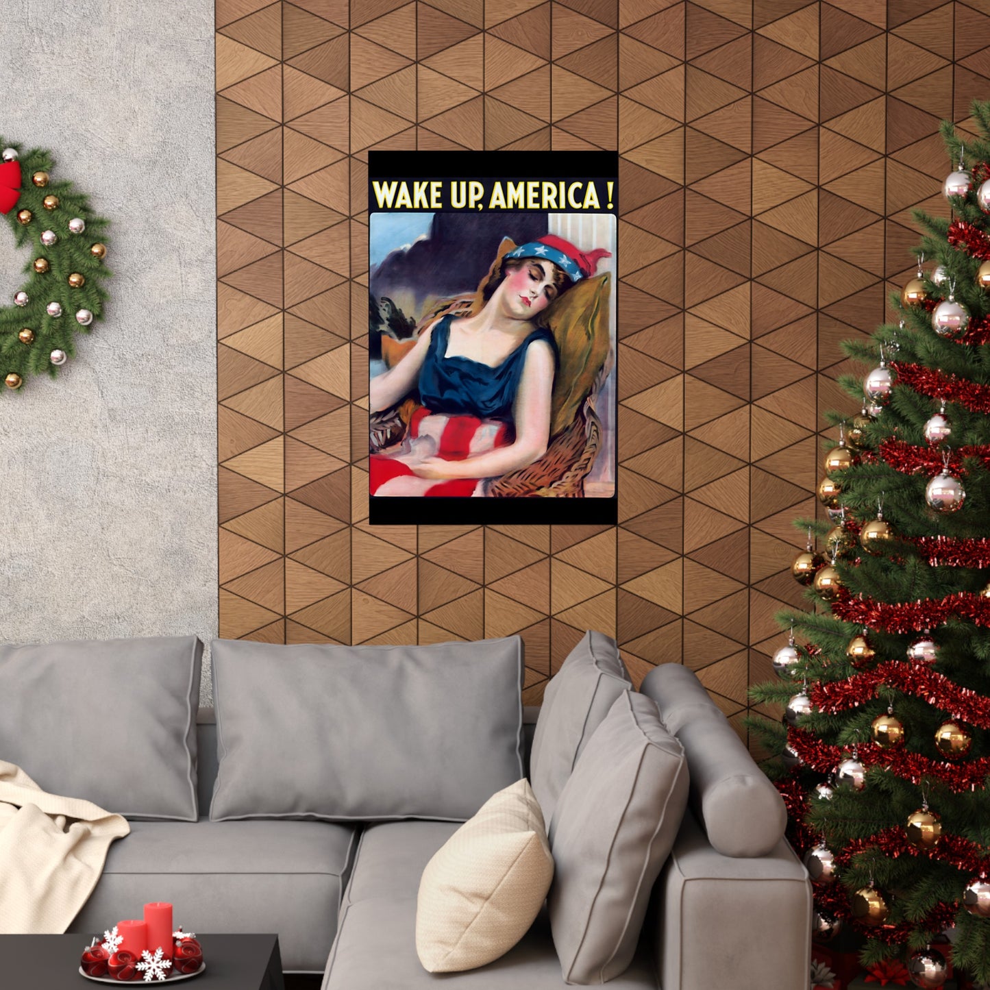 "Wake Up America!" Vintage Patriotic Poster