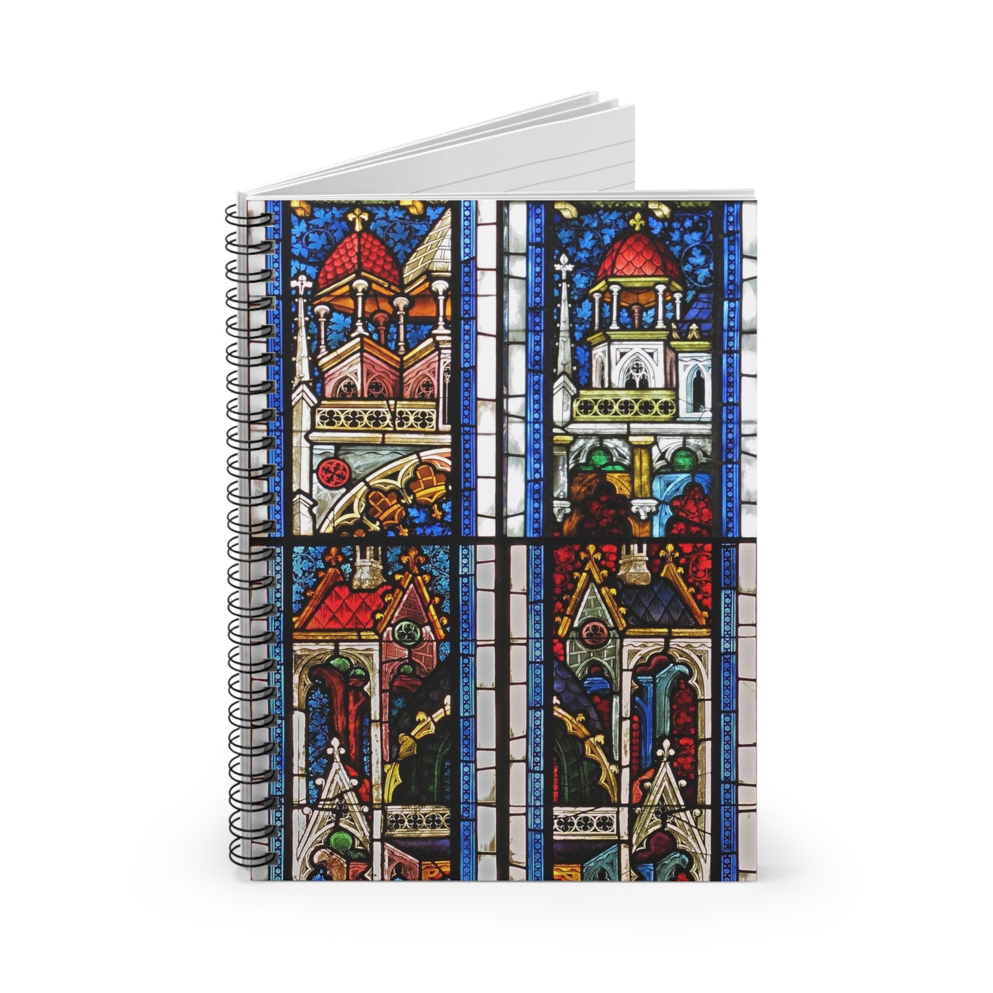 14th Century Stained Glass Spiral Notebook - Ruled Line