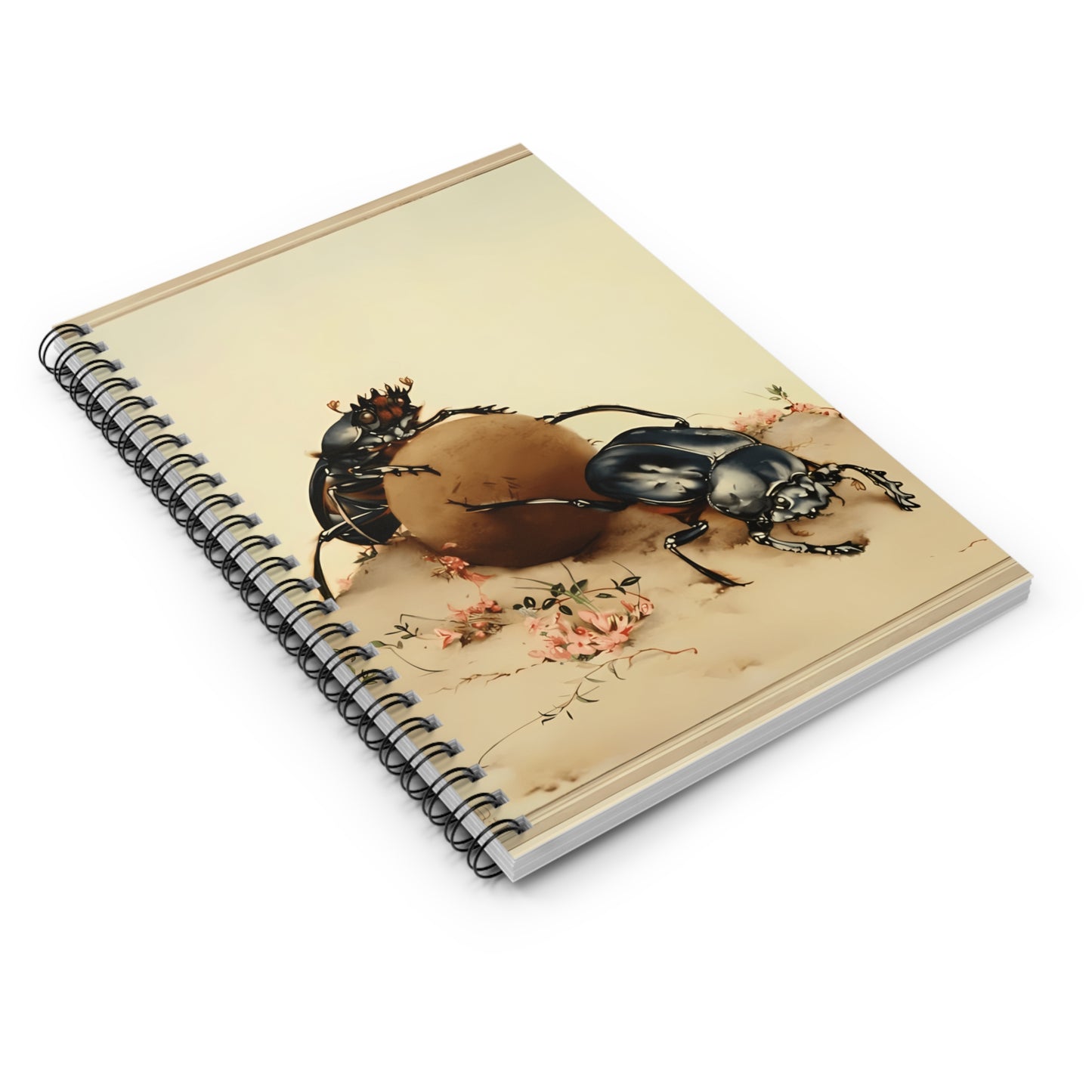 Vintage Scarab Dung Beetle - Spiral Notebook - Ruled Line