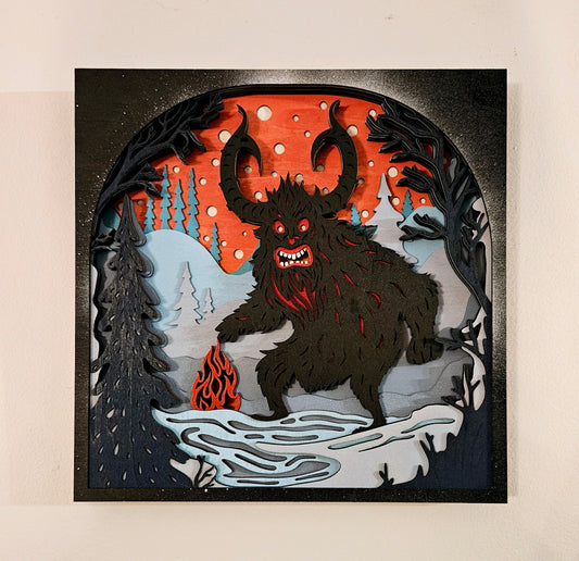 Krampus Shadow Box - Christmas Decor