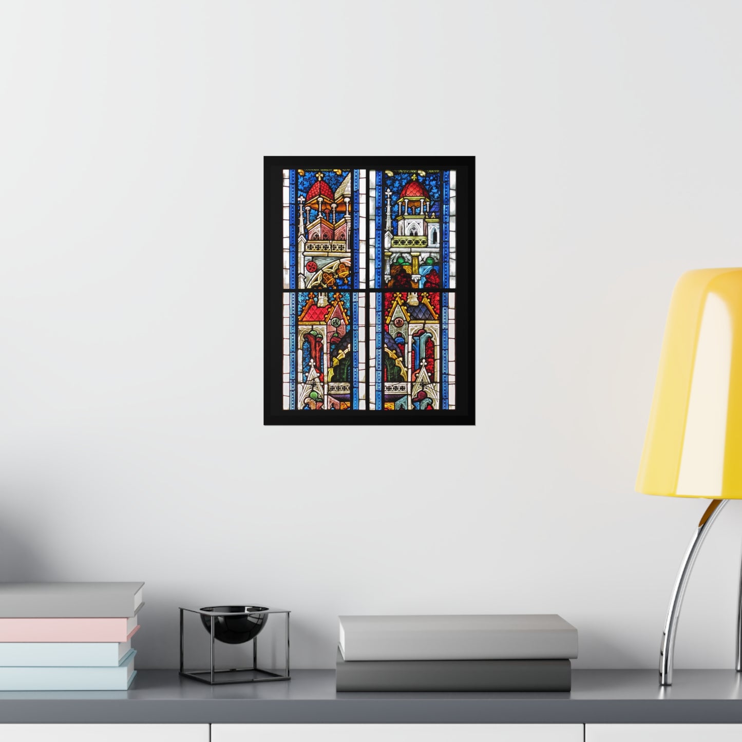 14th Century Austrian Stained Glass Vintage Poster Wall Art