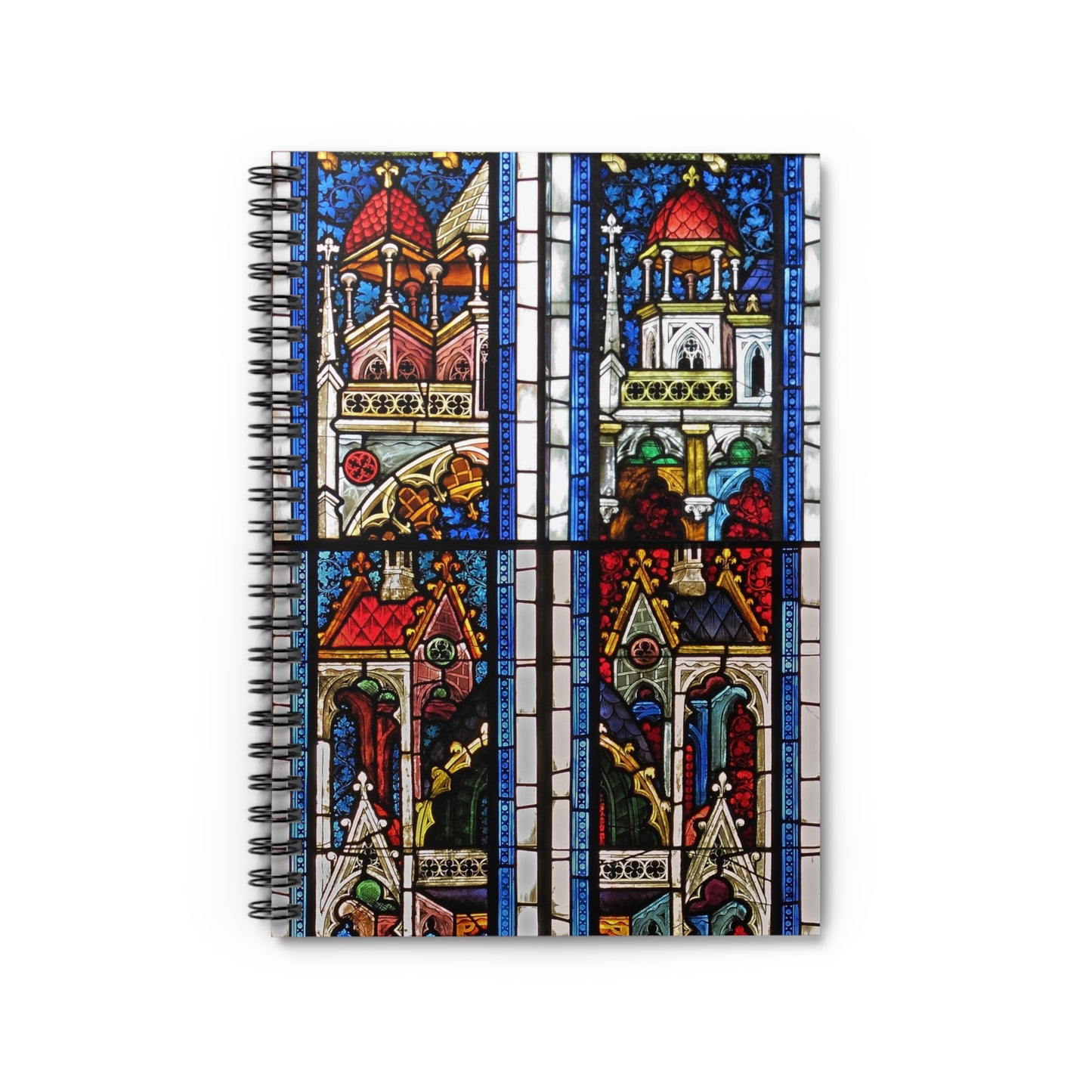 14th Century Stained Glass Spiral Notebook - Ruled Line
