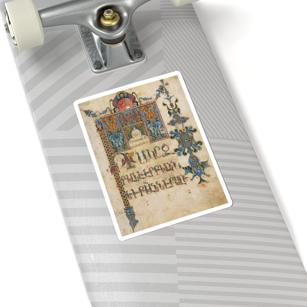 Medieval Illustration - Title Page of the Gospel of John - Kiss-Cut Sticker
