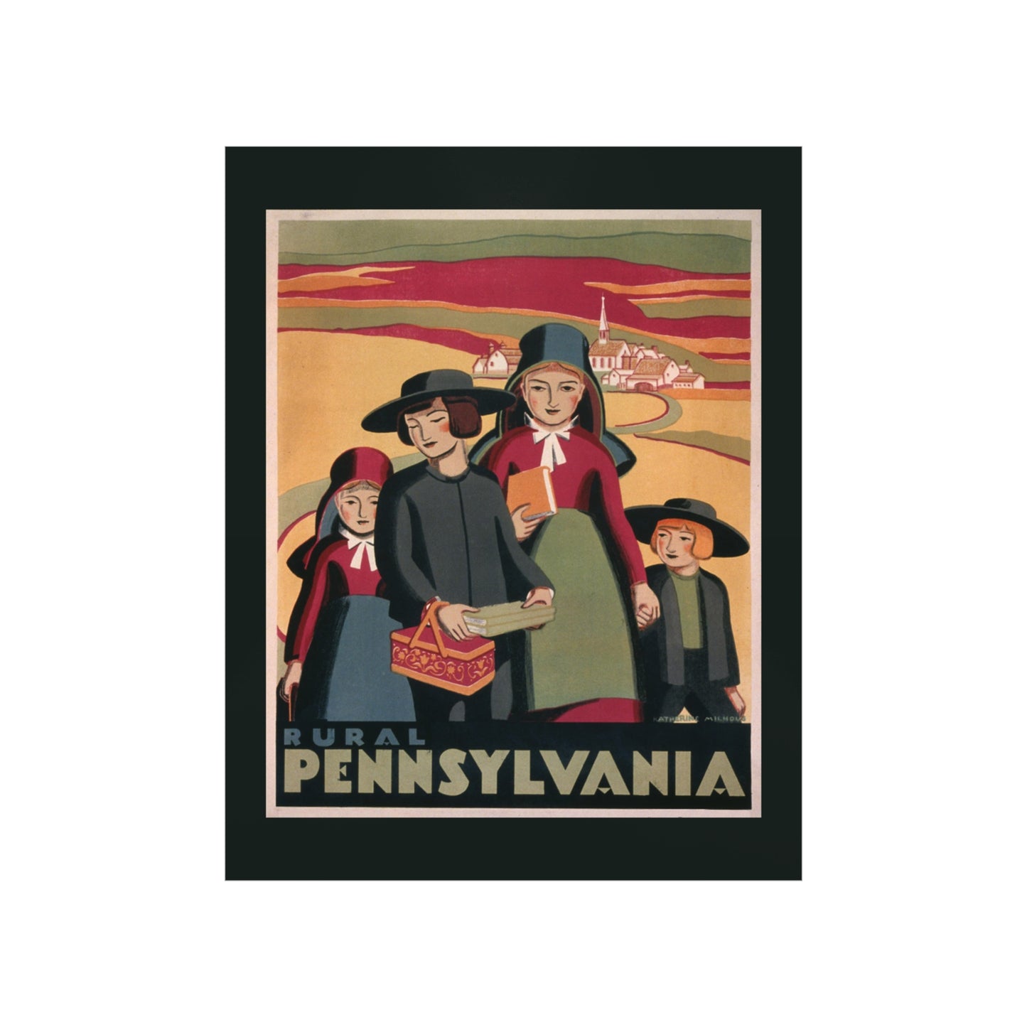 Vintage Rural Pennsylvania Vintage Poster Wall Art