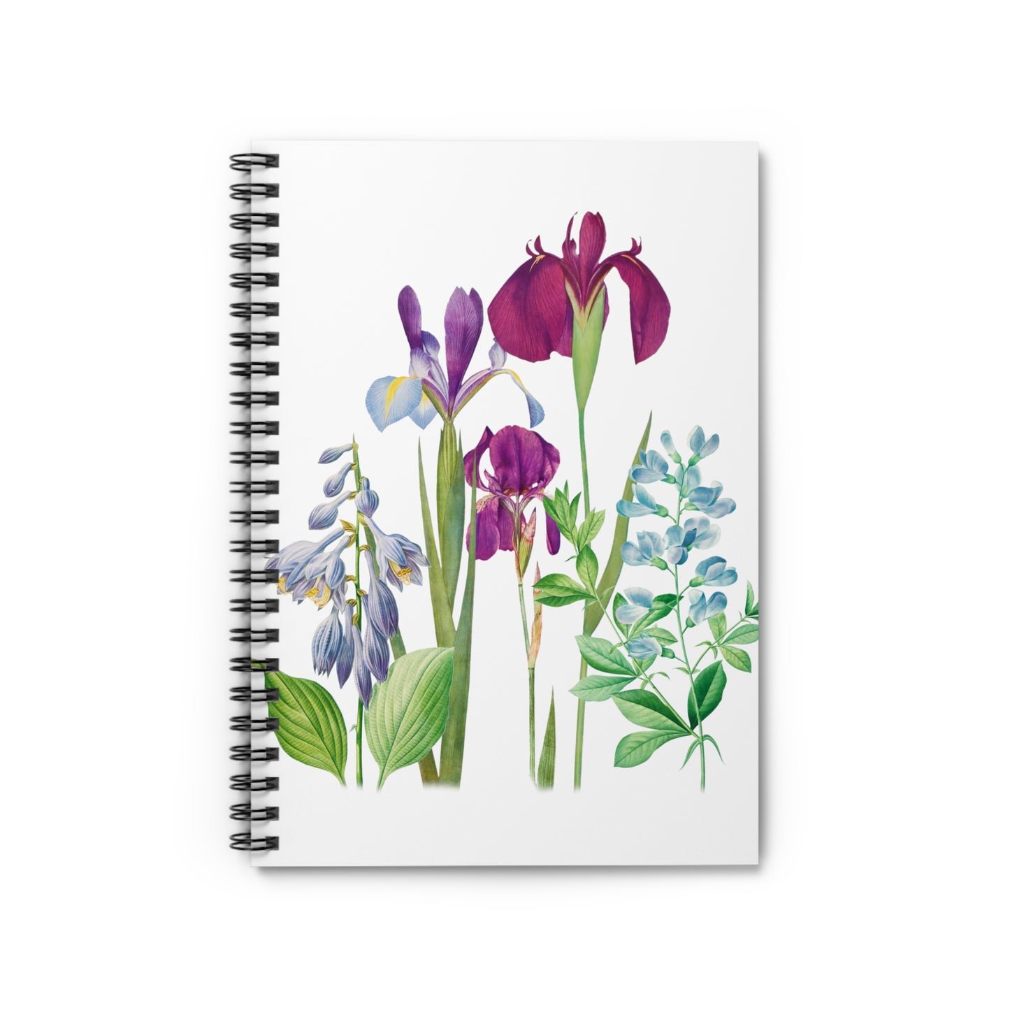 Vintage Style Watercolor Flowers - Spiral Notebook - Ruled Line