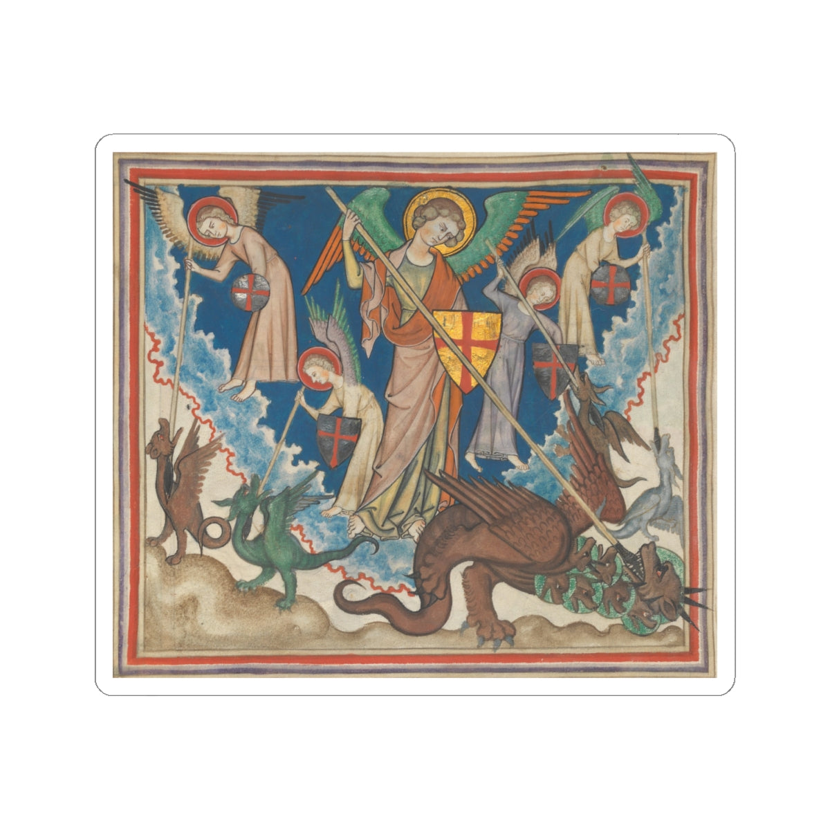 Medieval Illustration - The Cloisters Apocalypse - Kiss-Cut Sticker