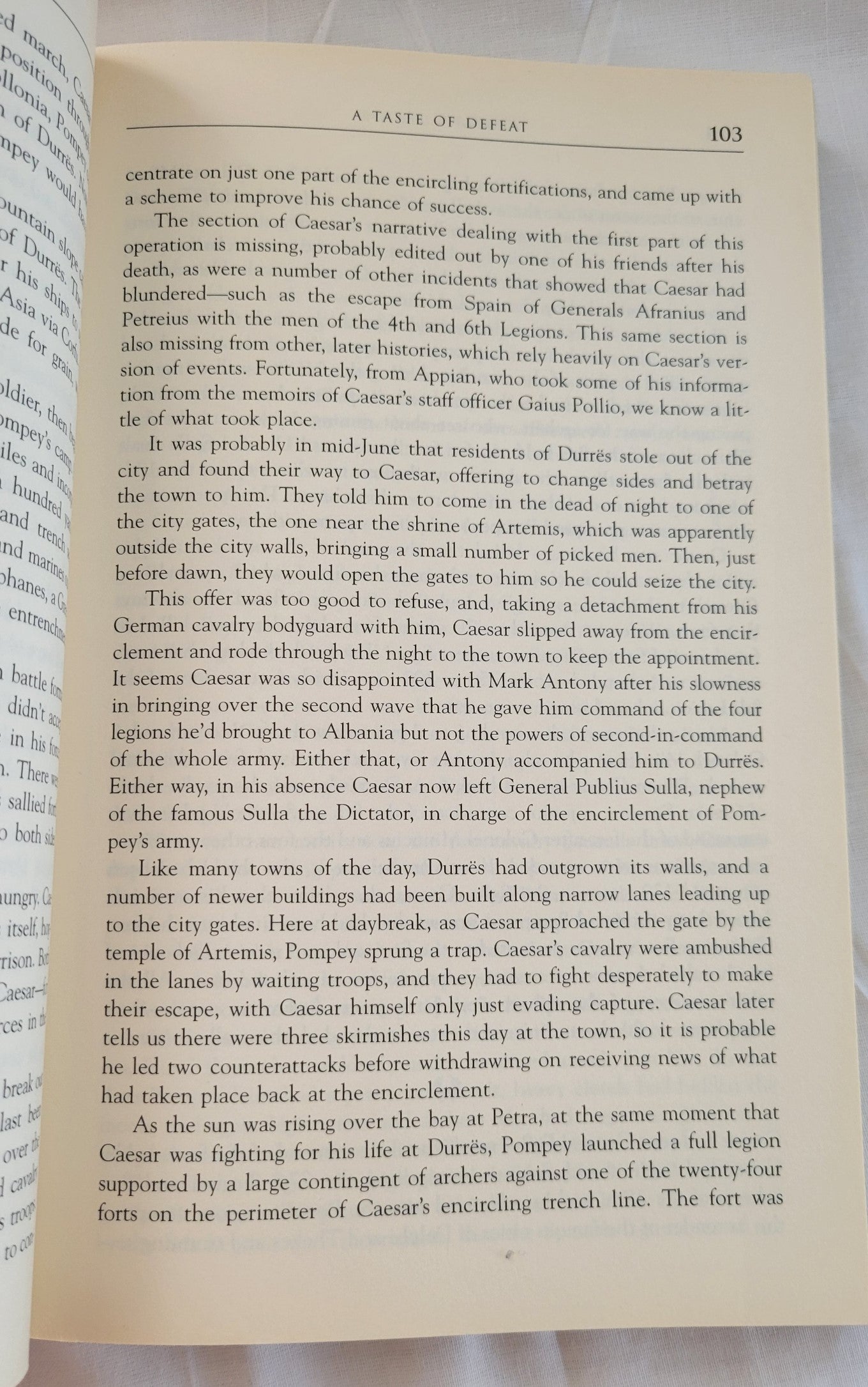 Caesar’s Legion: The Epic Saga of Julius Caesar’s Elite Tenth Legion and the Armies of Rome used book written by Stephen Dando-Collins, published by John Wiley & Sons, Inc. View of page 103