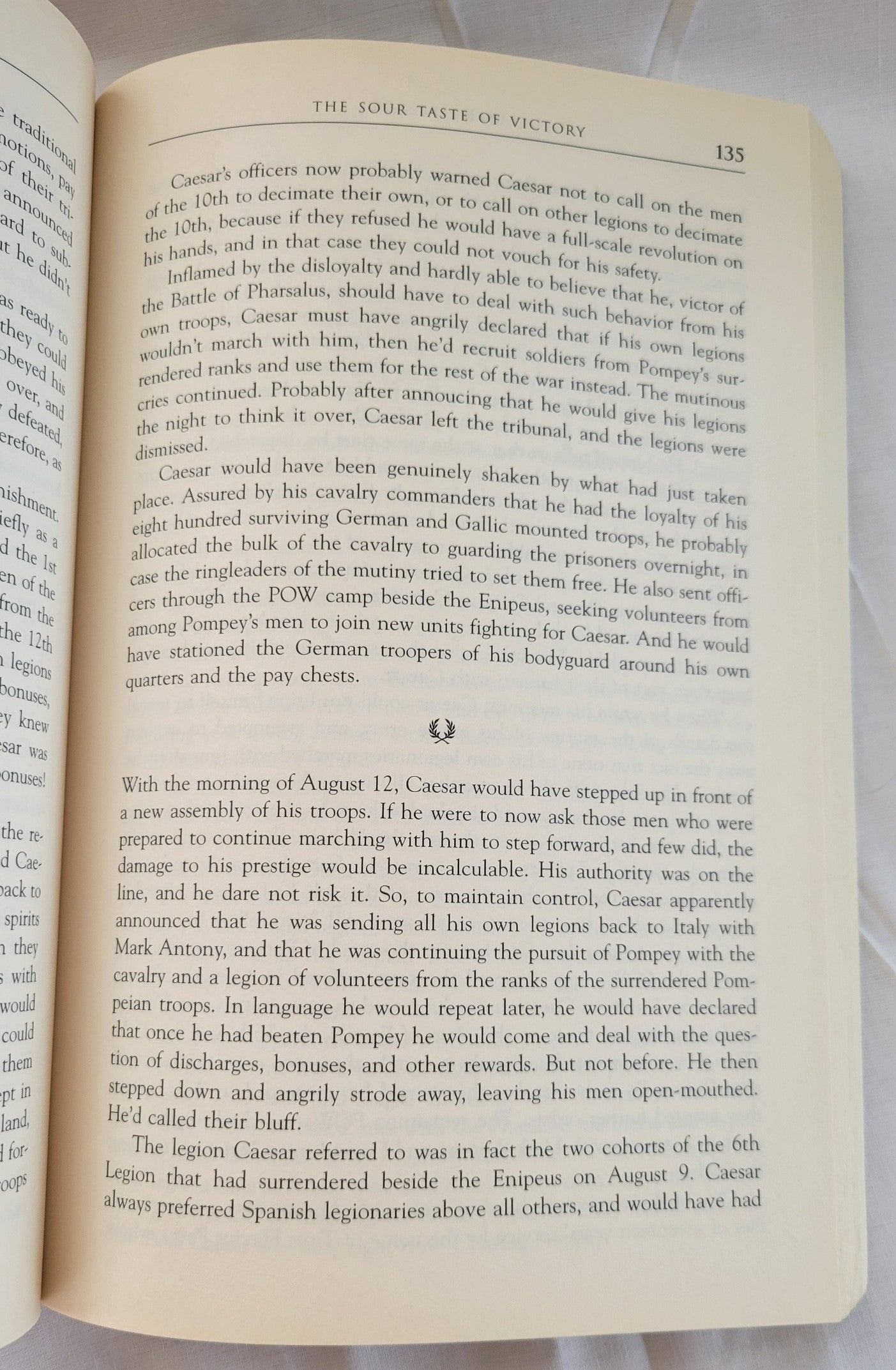 Caesar’s Legion: The Epic Saga of Julius Caesar’s Elite Tenth Legion and the Armies of Rome used book written by Stephen Dando-Collins, published by John Wiley & Sons, Inc. View of page 135