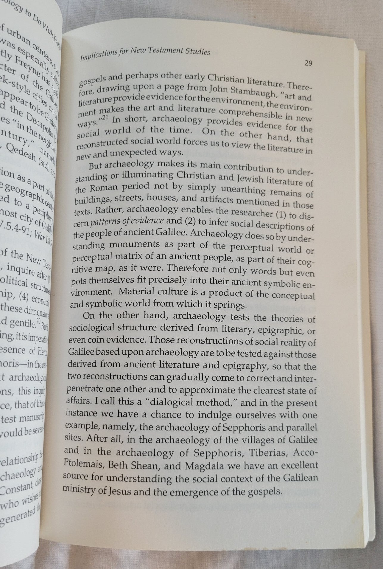 Used book for sale “What Has Archaeology to do with Faith?” edited by James H. Charlesworth and Walter P. Weaver. Page 29