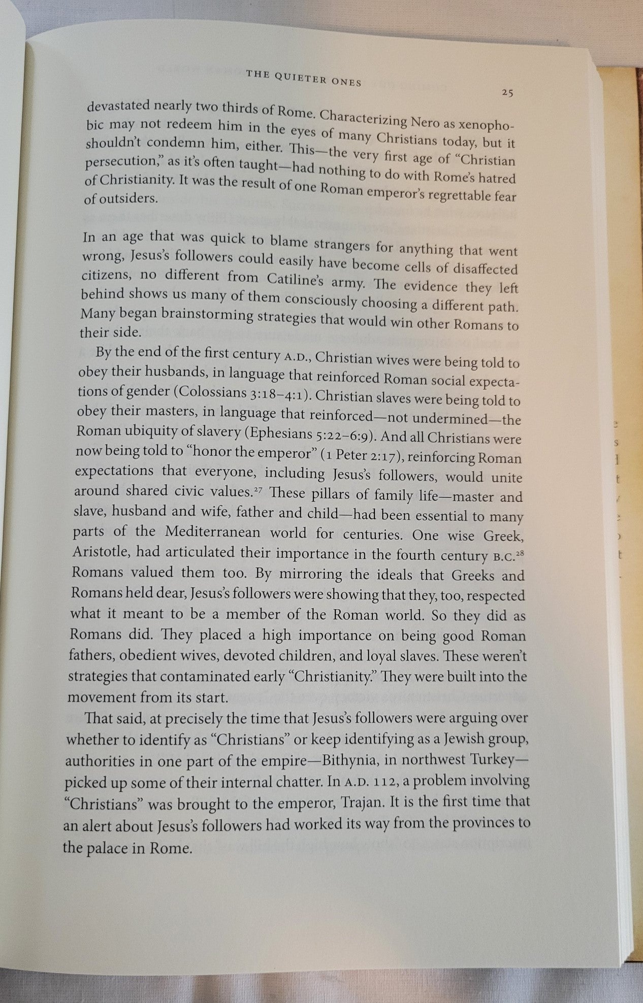 Used book Coming Out Christian in the Roman World written by Douglas Boin.  View of page 25