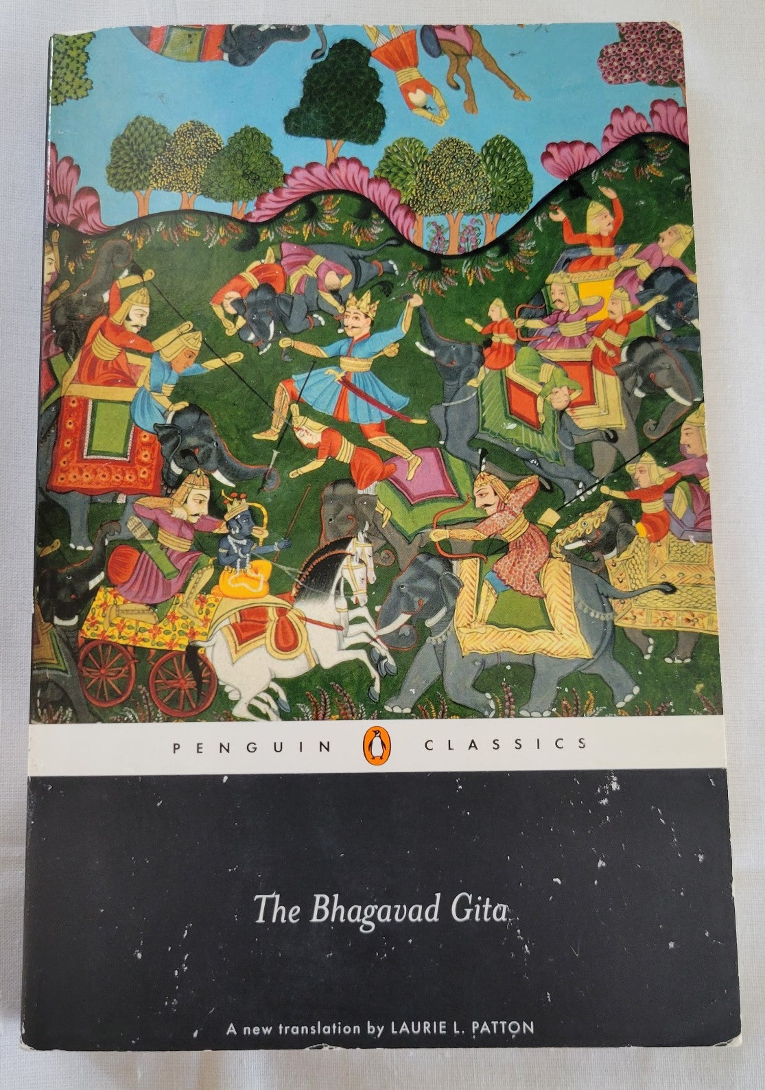 Used book for sale “The Bhagavad Gita” Hindu epic translated by Laurie L. Patton. Front cover.