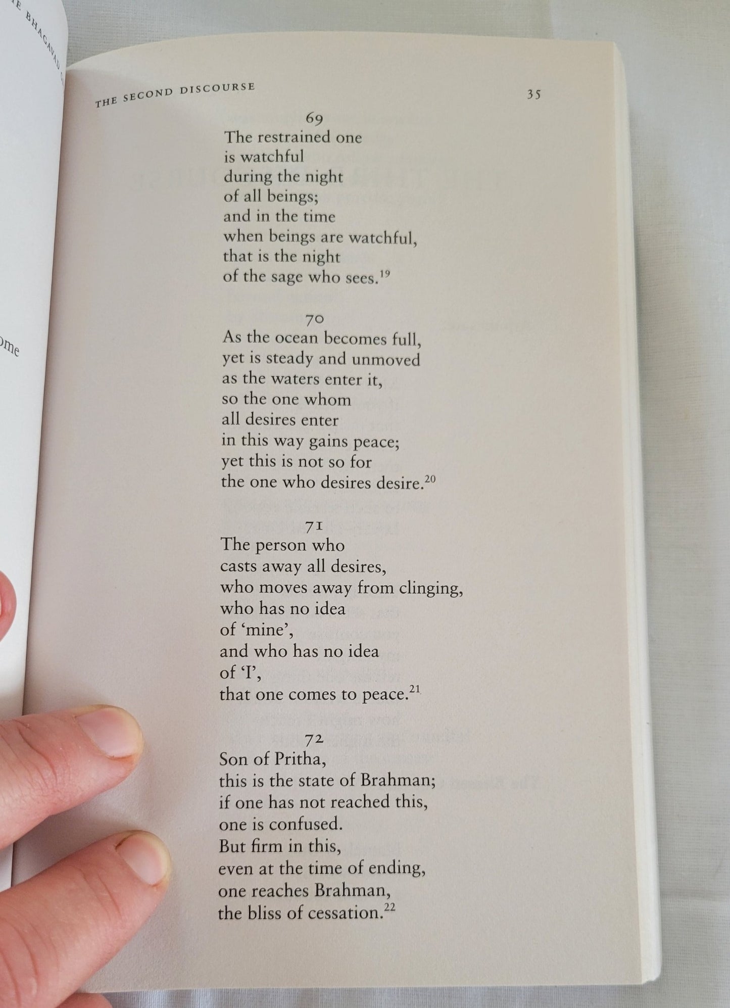 Used book for sale “The Bhagavad Gita” Hindu epic translated by Laurie L. Patton. Page 35