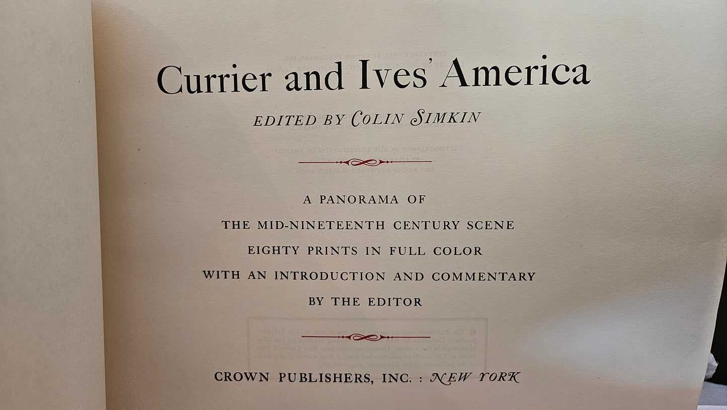 "Currier & Ives' America" Vintage Book - 1952