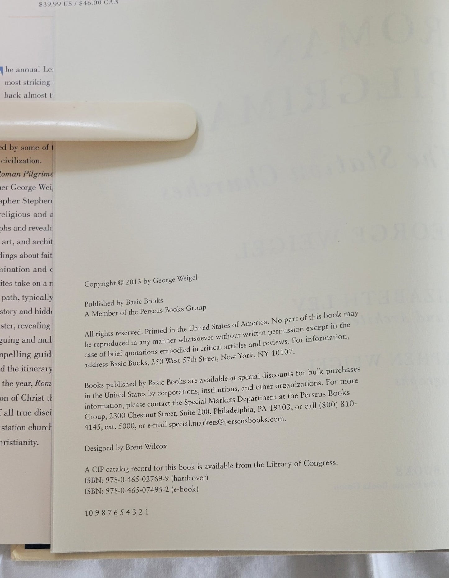 Used book for sale “Roman Pilgrimage: The Station Churches” by George Weigel with Elizabeth Lev and Stephen Weigel. View of copyright info.