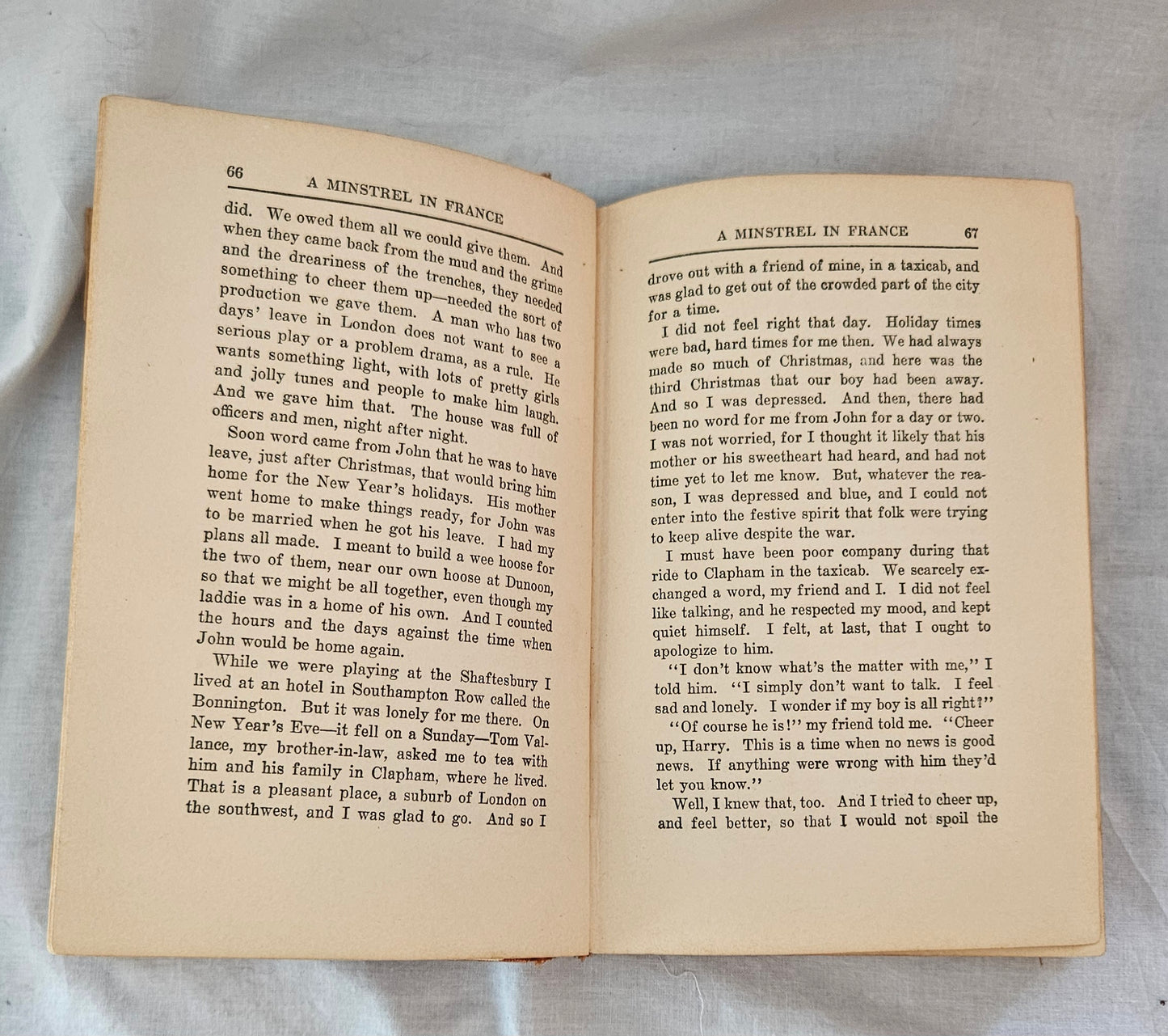 Antique Book "A Minstrel in France" by Harry Lauder