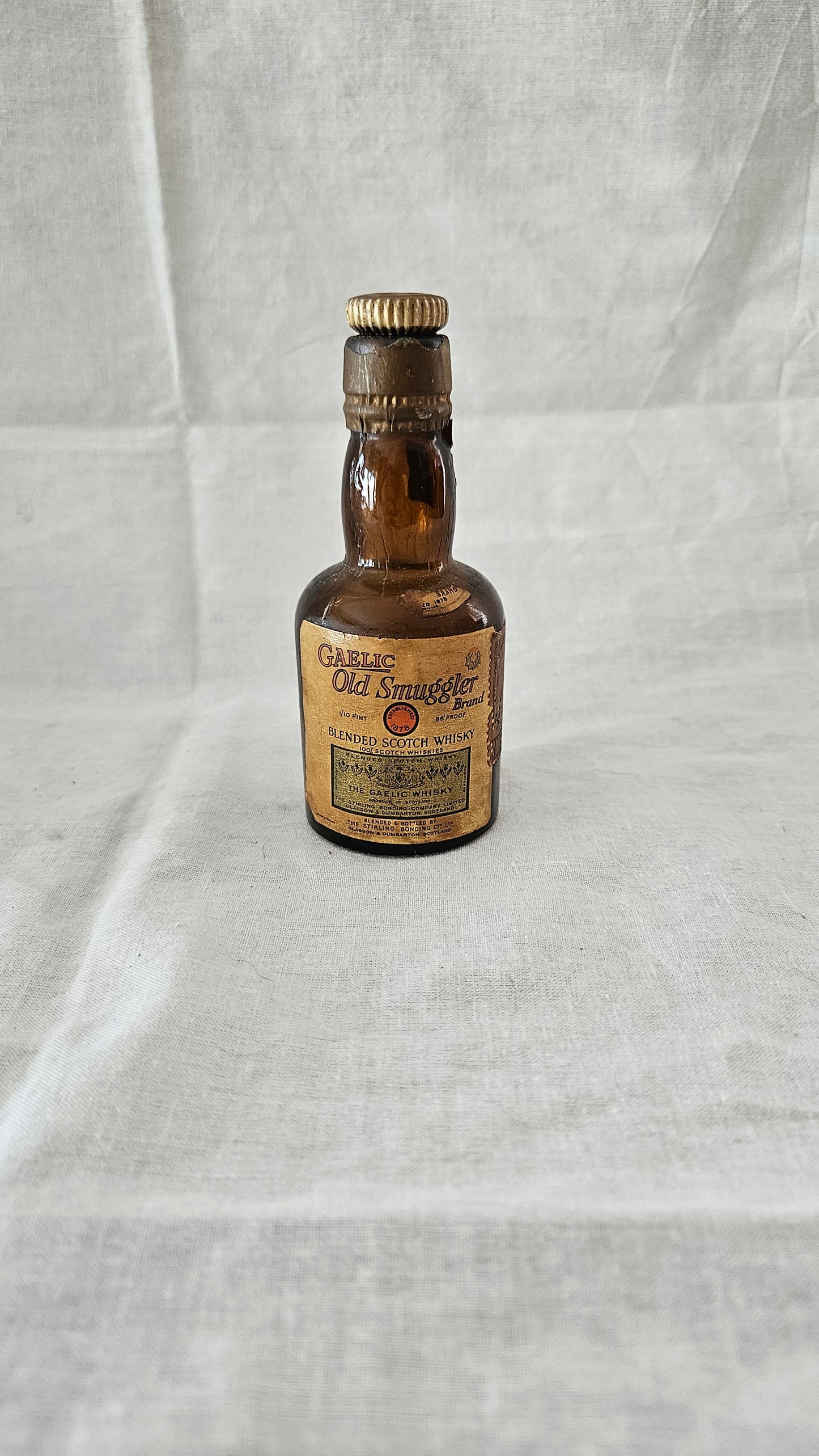 Vintage Gaelic Old Smuggler Brand Scotch Whiskey Bottle