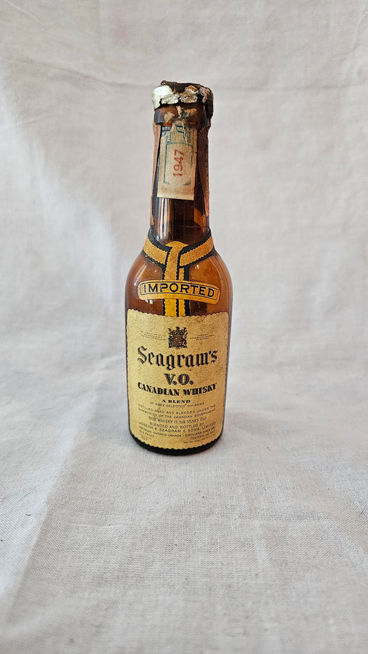 Miniature Vintage Bottle - Seagram's Canadian Whisky, 1947, 4-3/4" tall