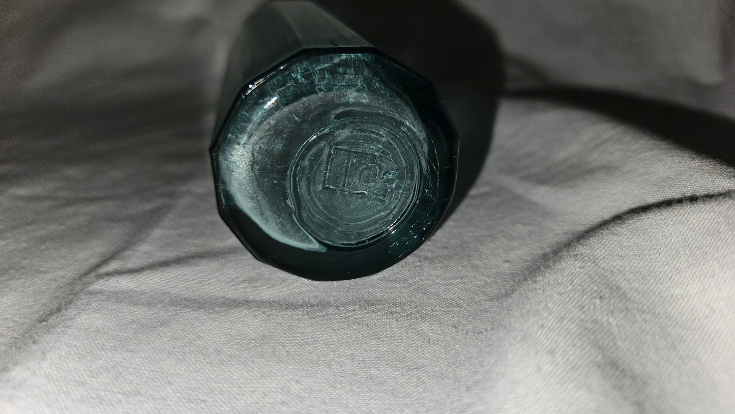 Aqua Bottle with Scalloped Sides