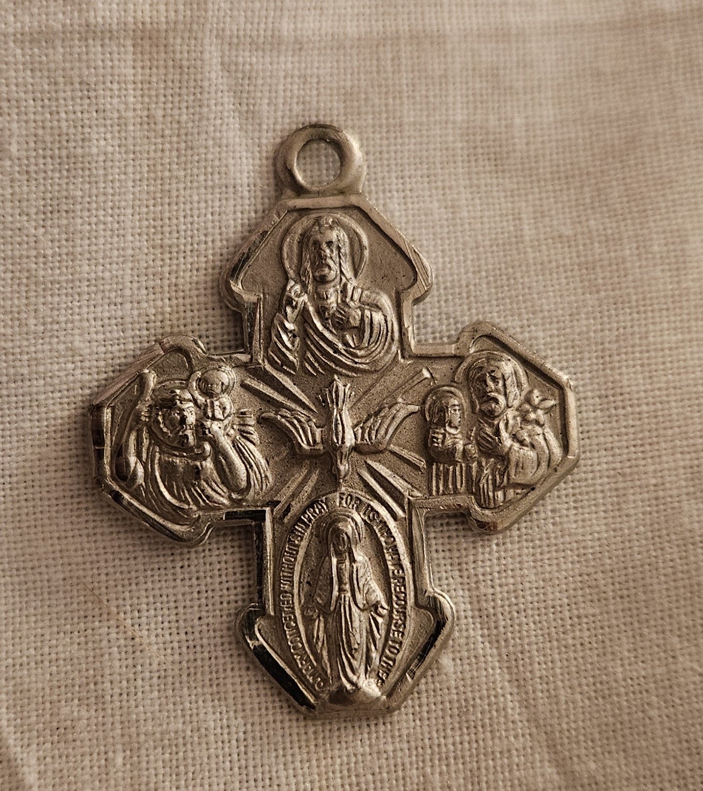 Silver Plated Catholic Cross Pendant "I Am a Catholic Please Call a Priest"