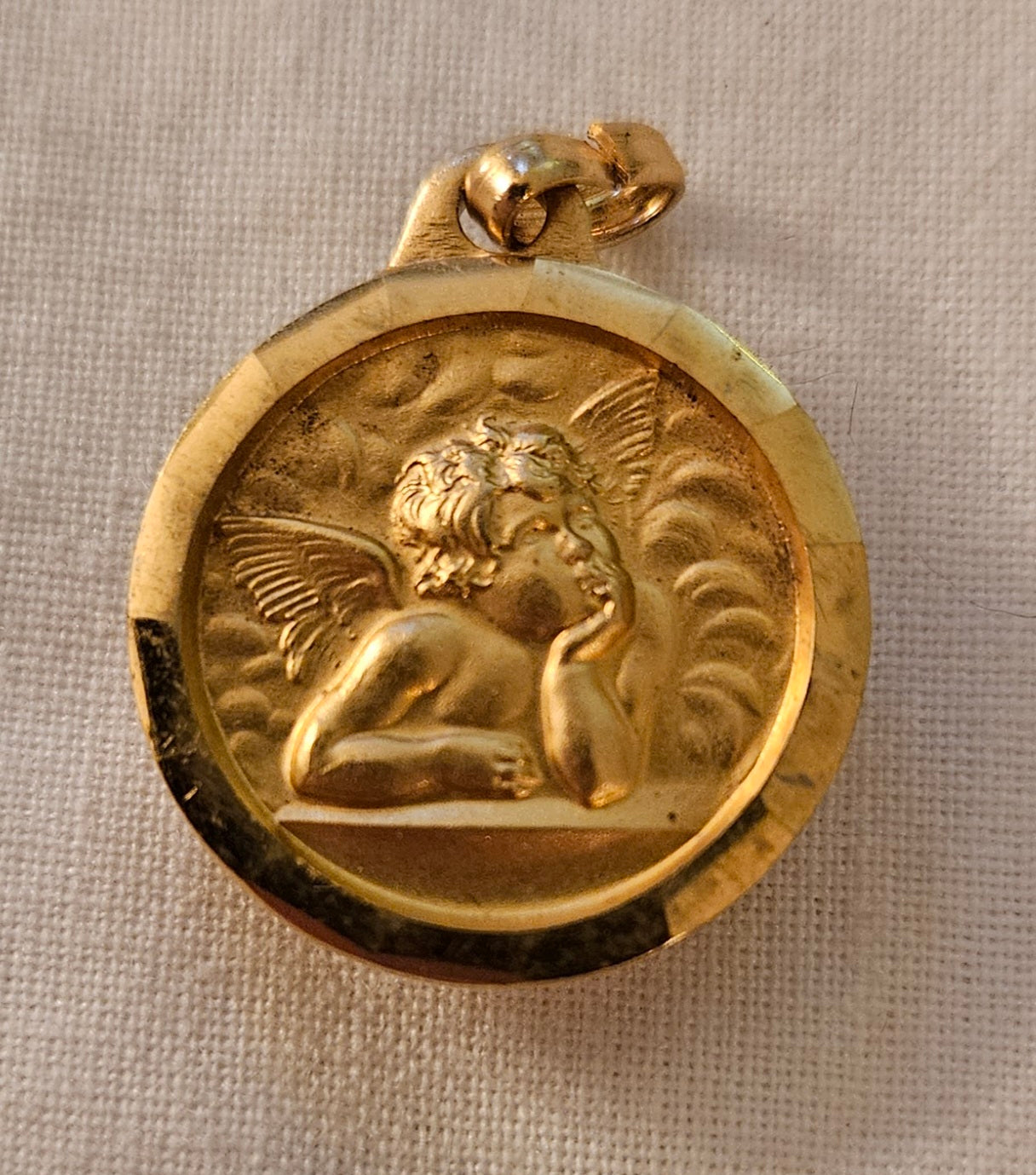 Catholic Gold Angel Pendant with Reliquary