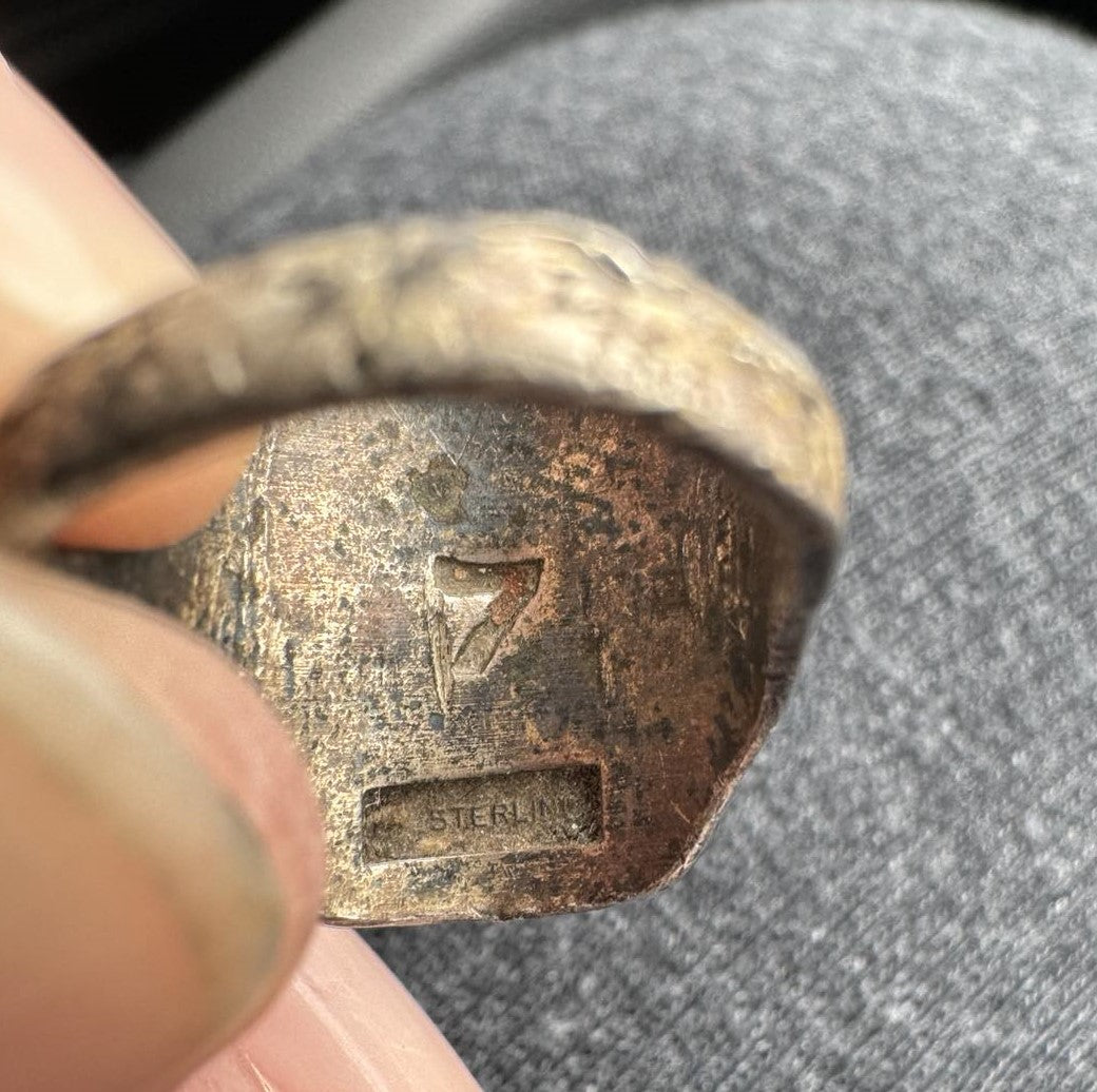 Vintage Boy Scout Fleur De Lis Sterling Silver Ring