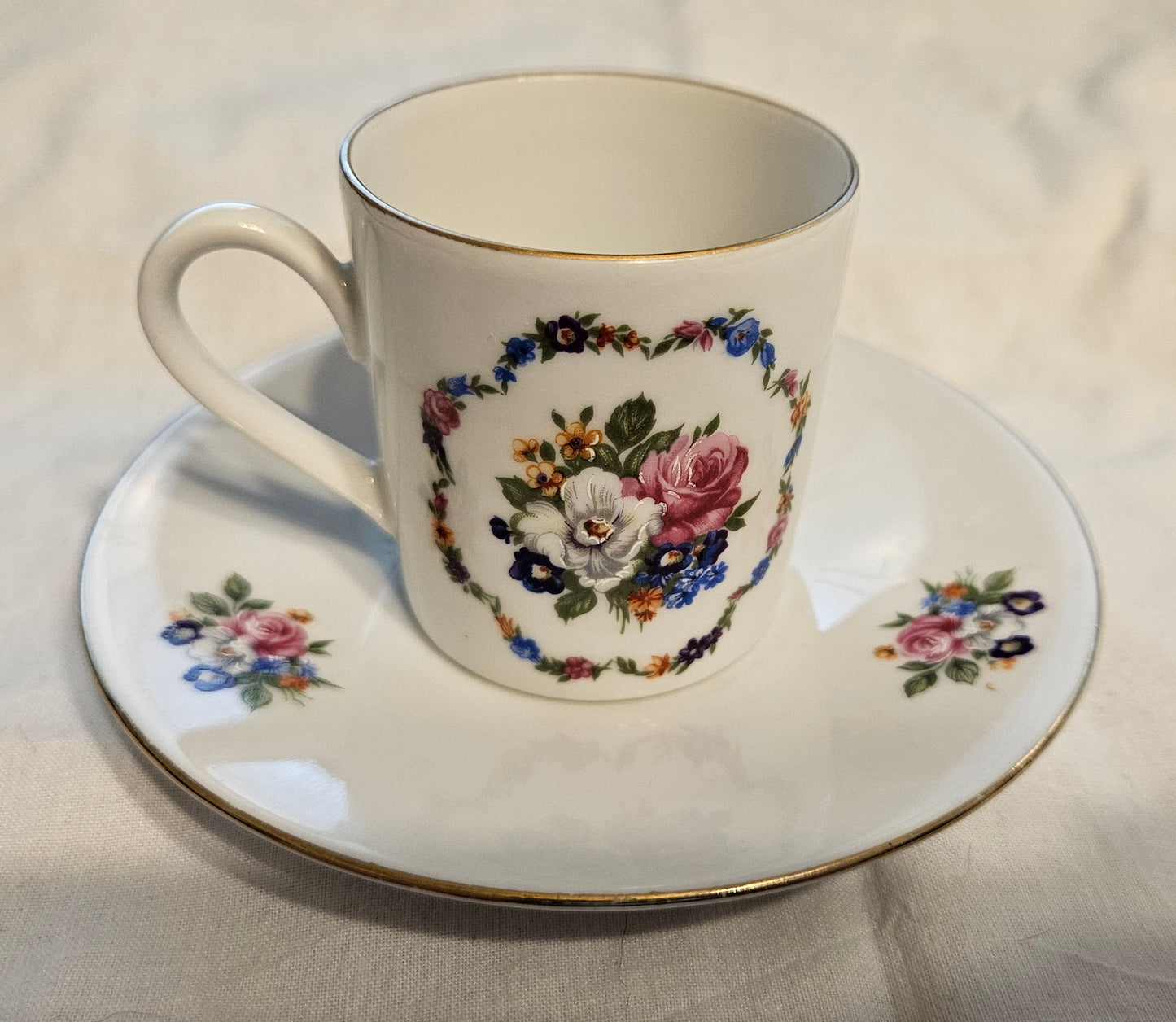 Seltmann Weiden German demitasse teacup and saucer front view