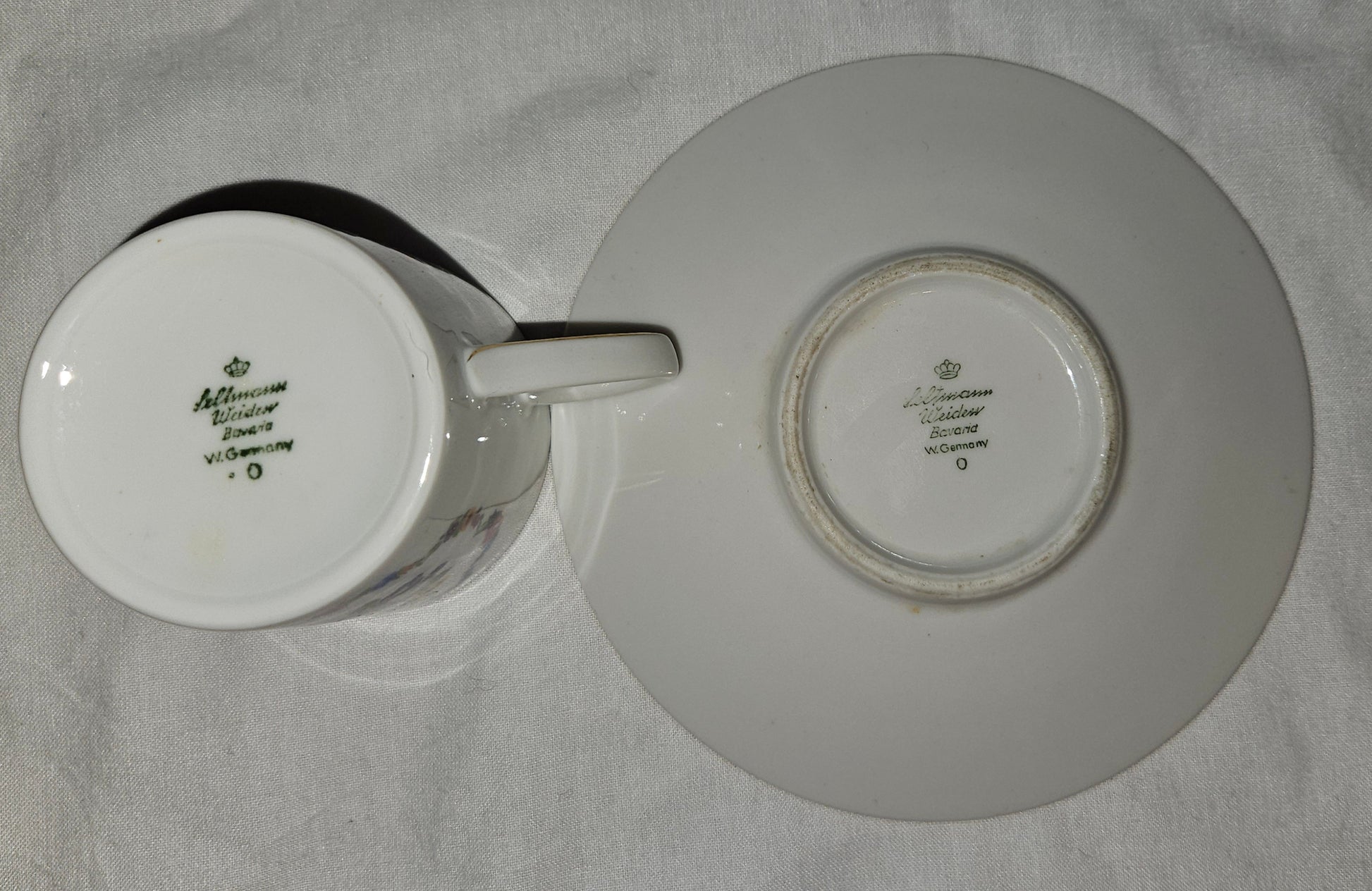 Seltmann Weiden German demitasse teacup and saucer bottom view