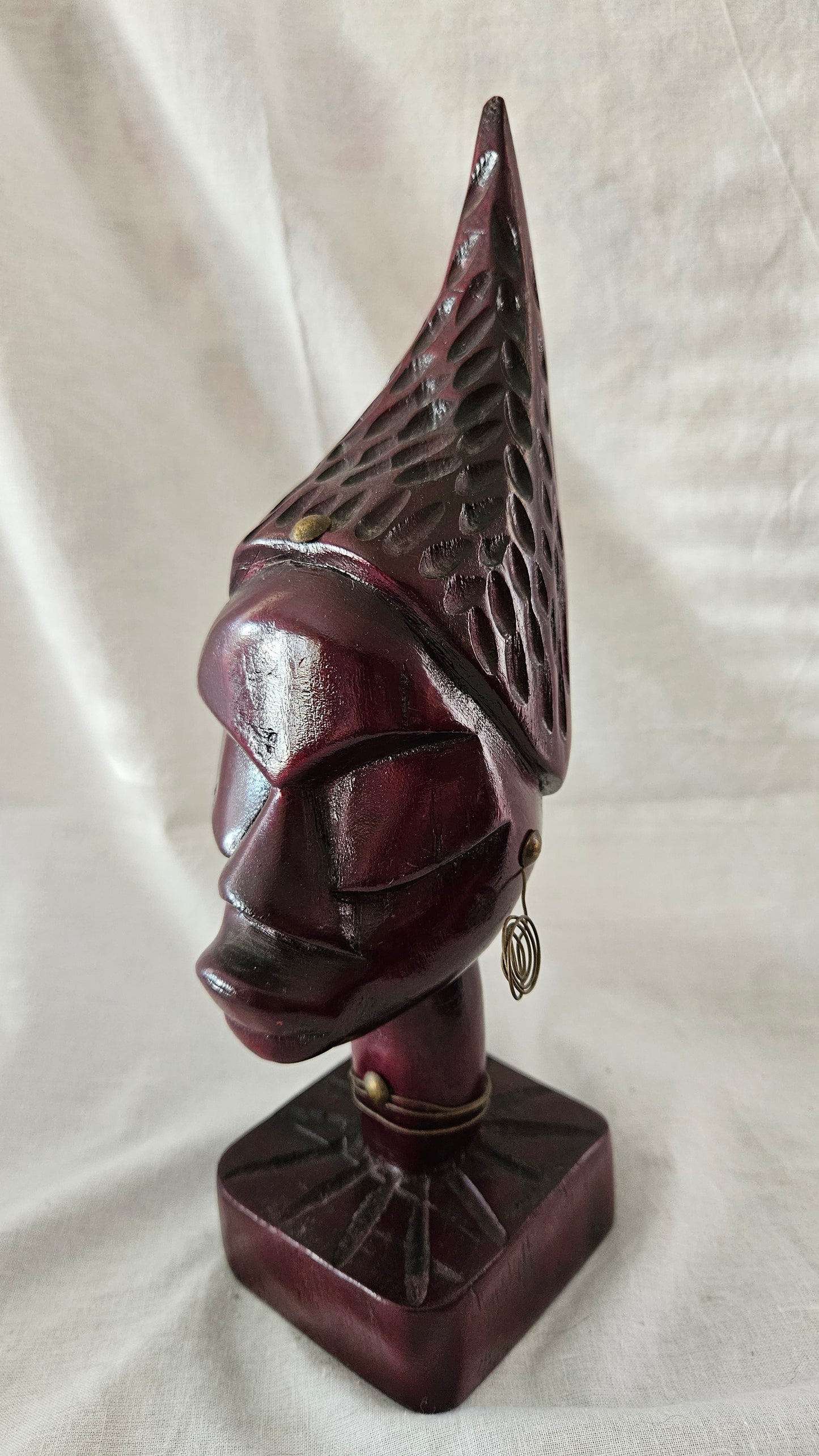 Carved Wooden African Head / Bust