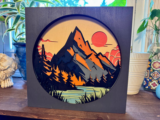 Mountain Landscape 3D Wall Art / Desk Décor - Style 1