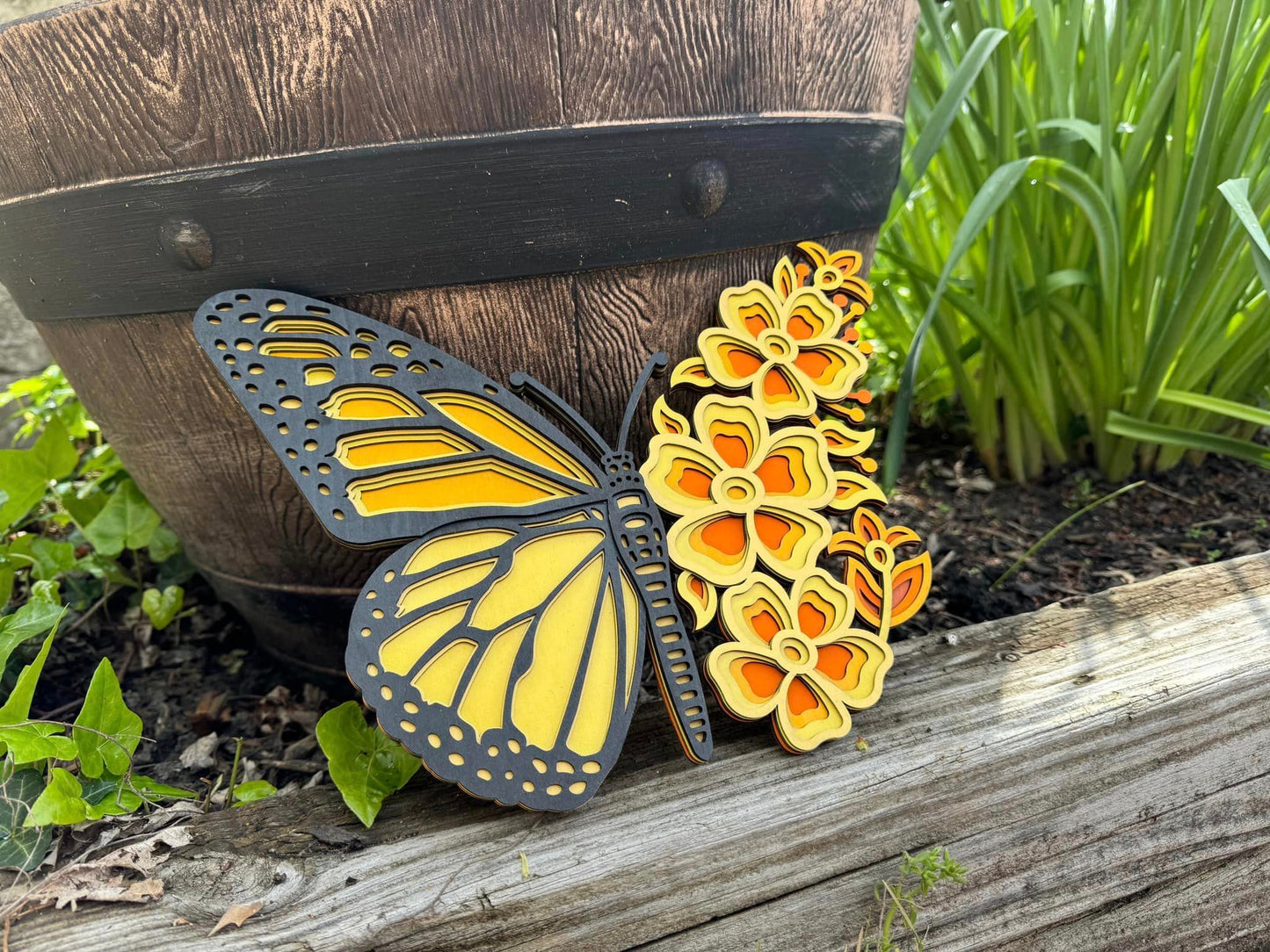 Butterfly and Flowers Wall Art