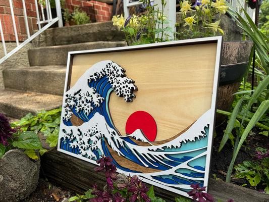 The Great Wave Off Kanagawa by Hokusai - Wall Art or Desk Decor