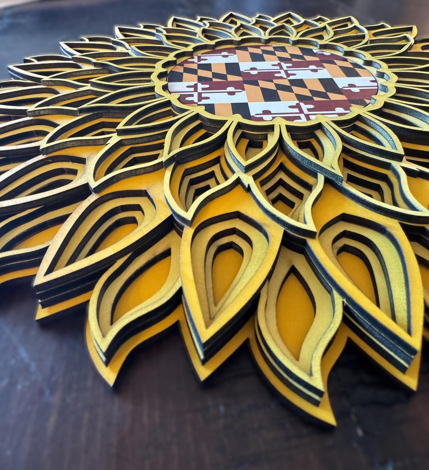Maryland Flag Sunflower Wall Art Decor