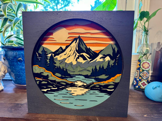 Mountain Landscape 3D Wall Art / Desk Décor - Style 2