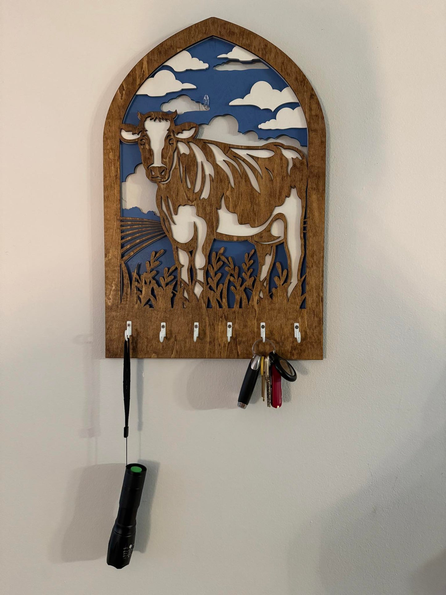 Cow Key Holder - Rustic Country Farm Decor