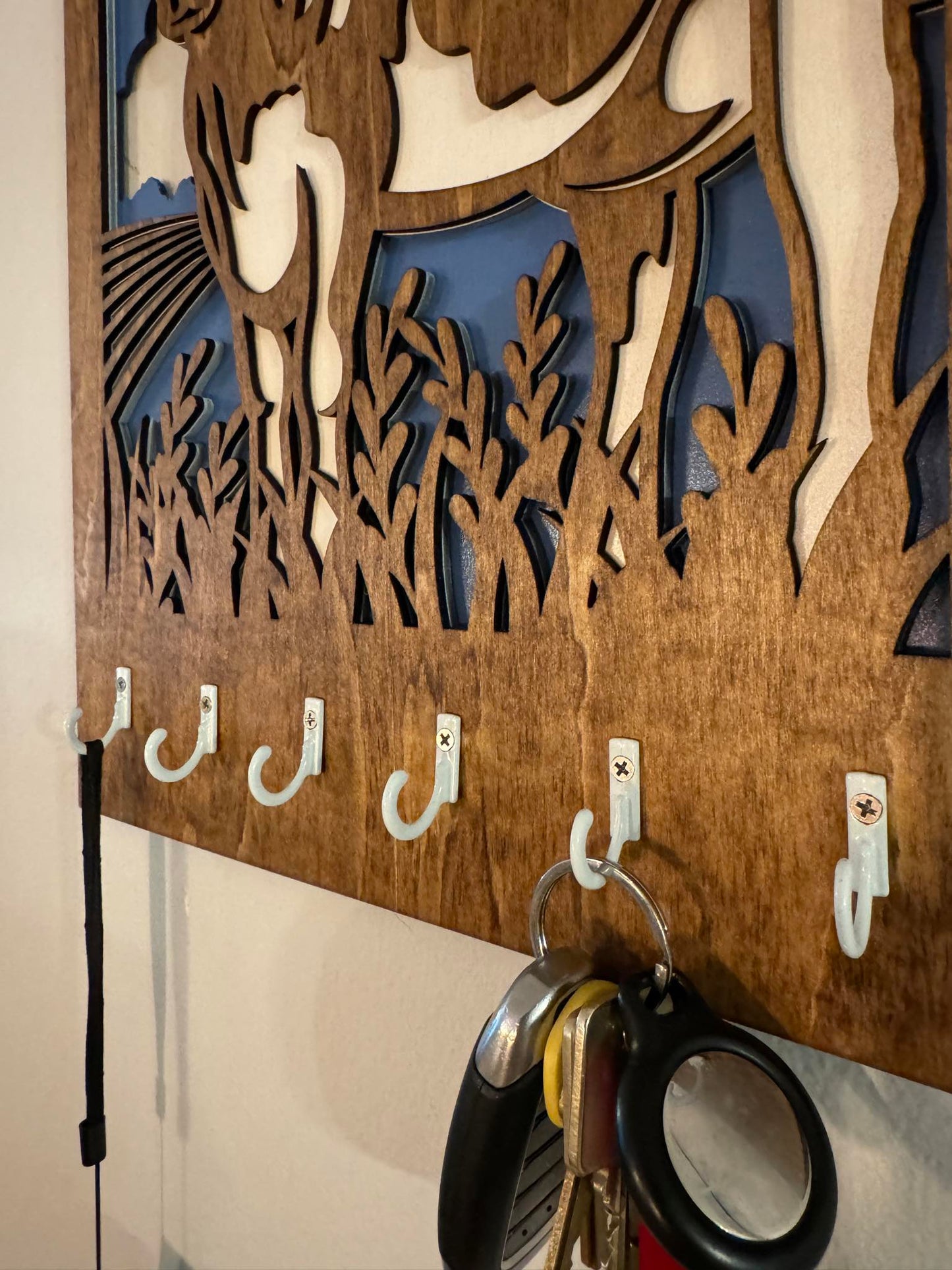 Cow Key Holder - Rustic Country Farm Decor