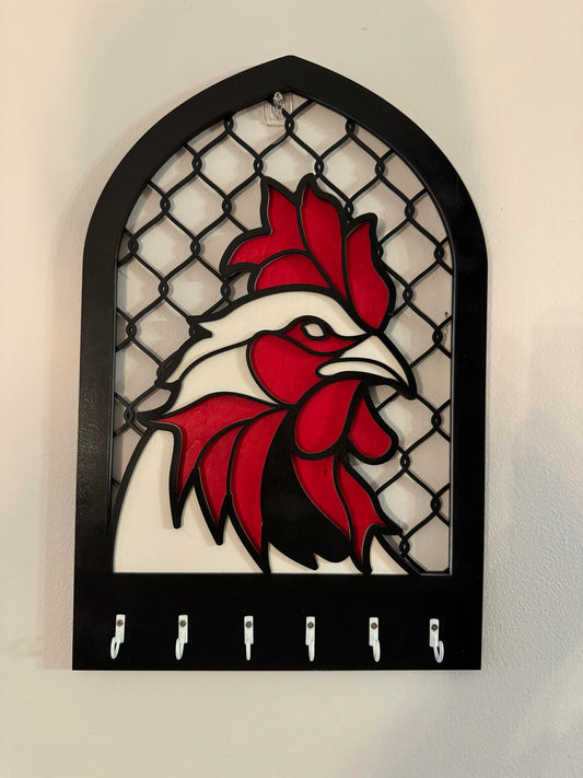 Chicken Key Holder - Rustic Country Farm Decor