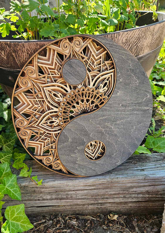 Yin Yang Mandala - Multi-layered Wooden Wall Decor